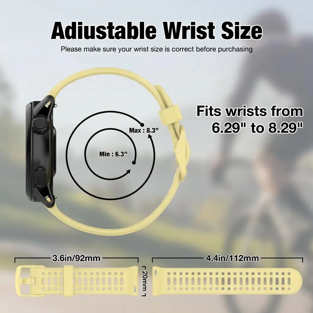 Watch Band for Coros PACE 2/APEX 2/APEX 42mm, 20mm Quick Release Silicone Replacement Band