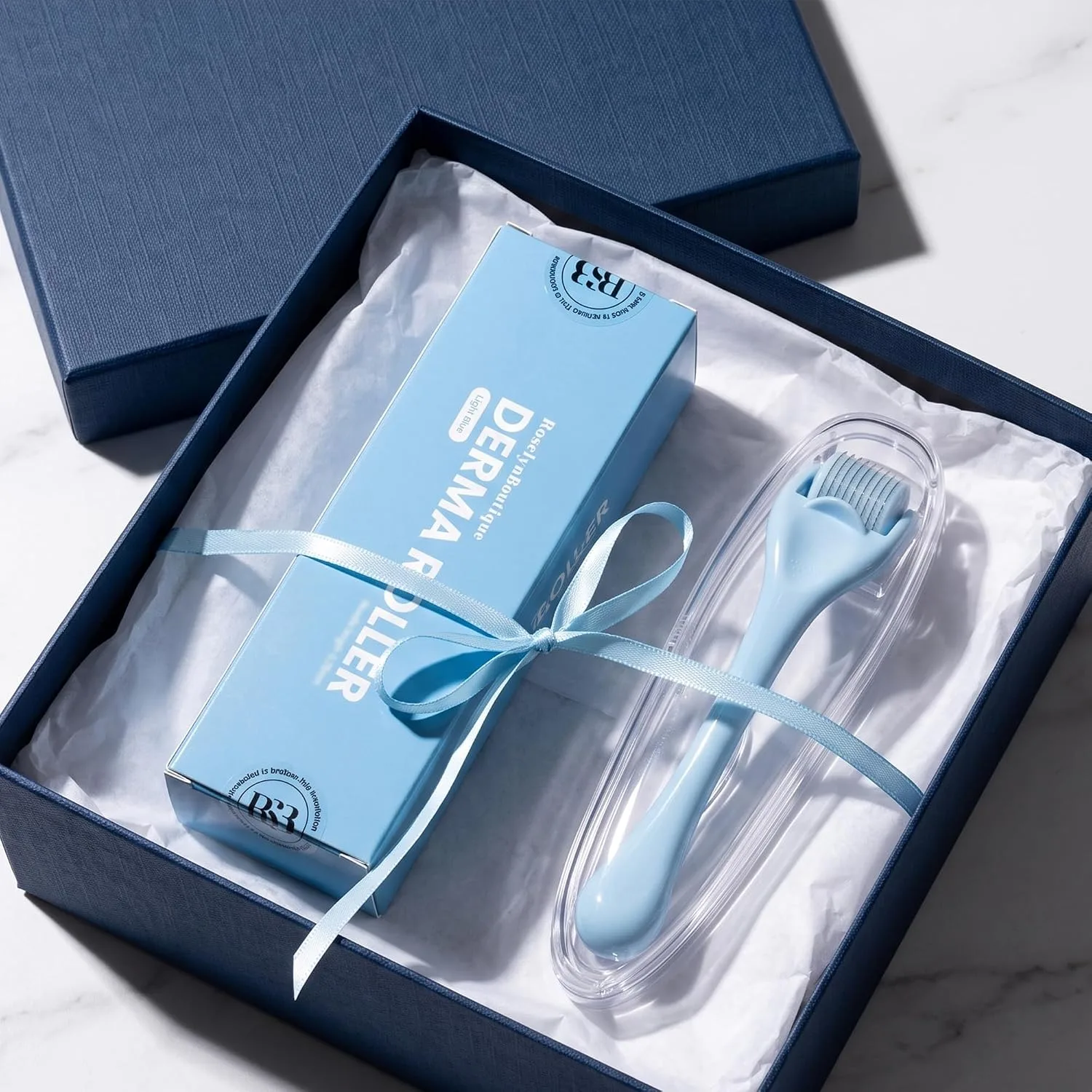 ROSELYNBOUTIQUE Beauty Blue Derma Roller 0.25mm Titanium Microneedles