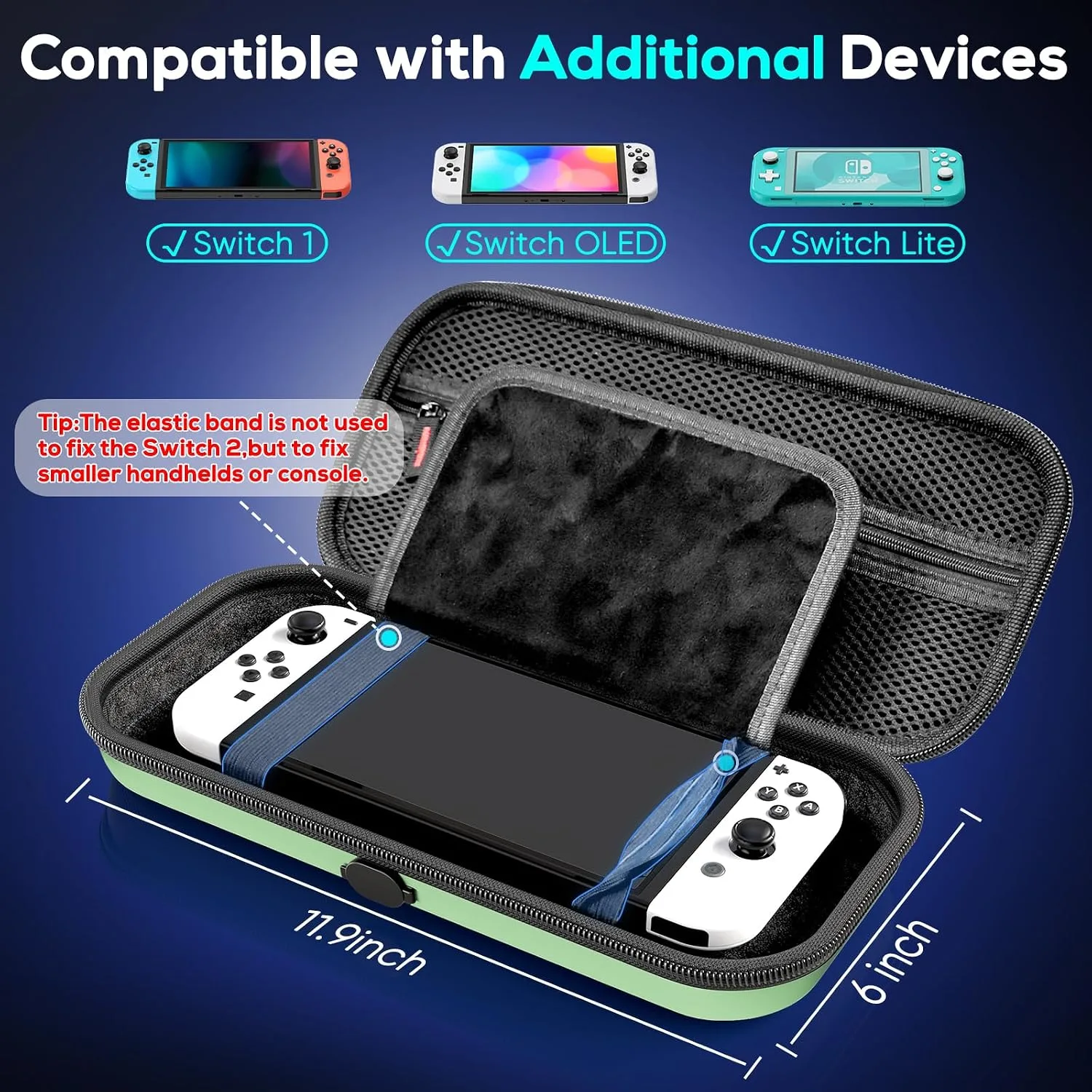 Auarte [Charge Inside Carrying Case for Switch 2 Console (2025)/OLED-Green
