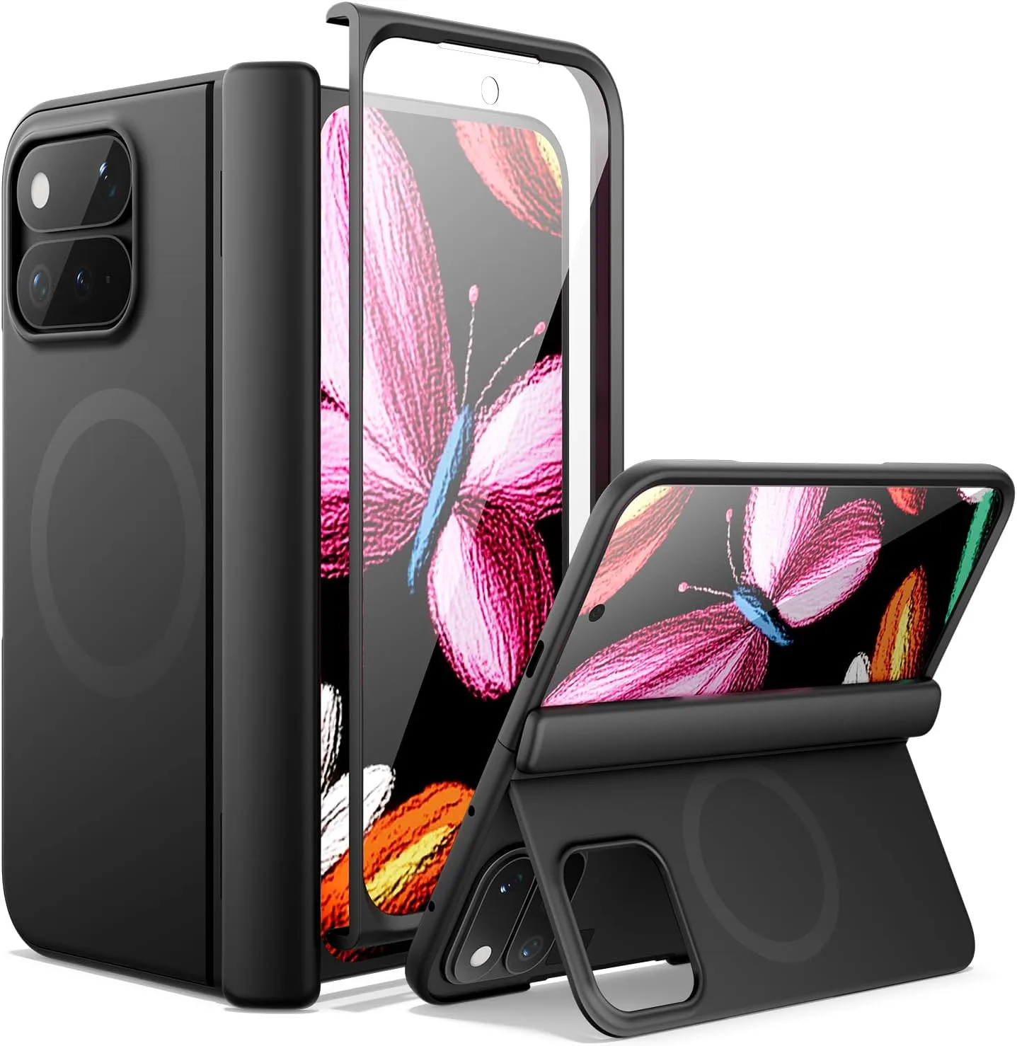 Funda para Google Pixel 11 Pro Fold Suritch con protector de pantalla y soporte integrado negra