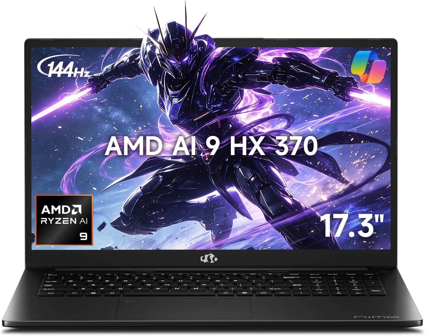 NIMO 17.3 AI Copilot+ Laptop, 12 Core AI 9 HX 370 64GB 5600MHz DDR5 2TB SSD