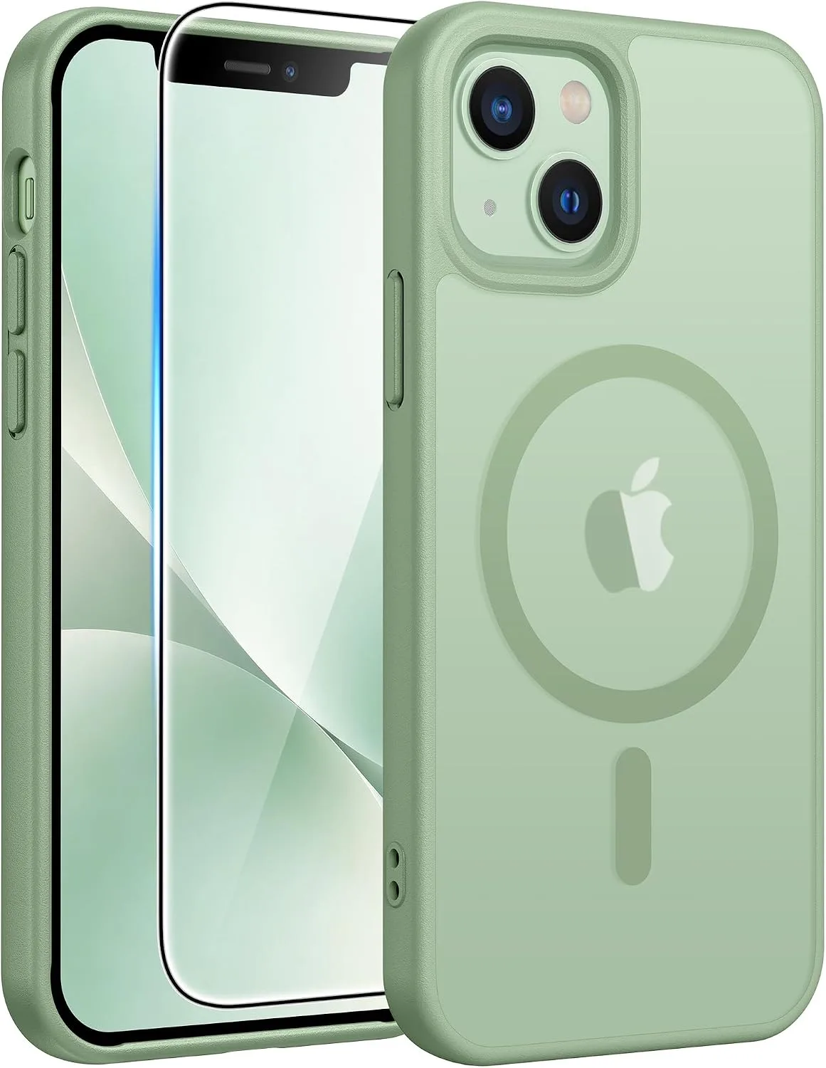 FNTCASE for iPhone 13 Mini/iPhone 12 Mini Case Fit for MagSafe Light Green