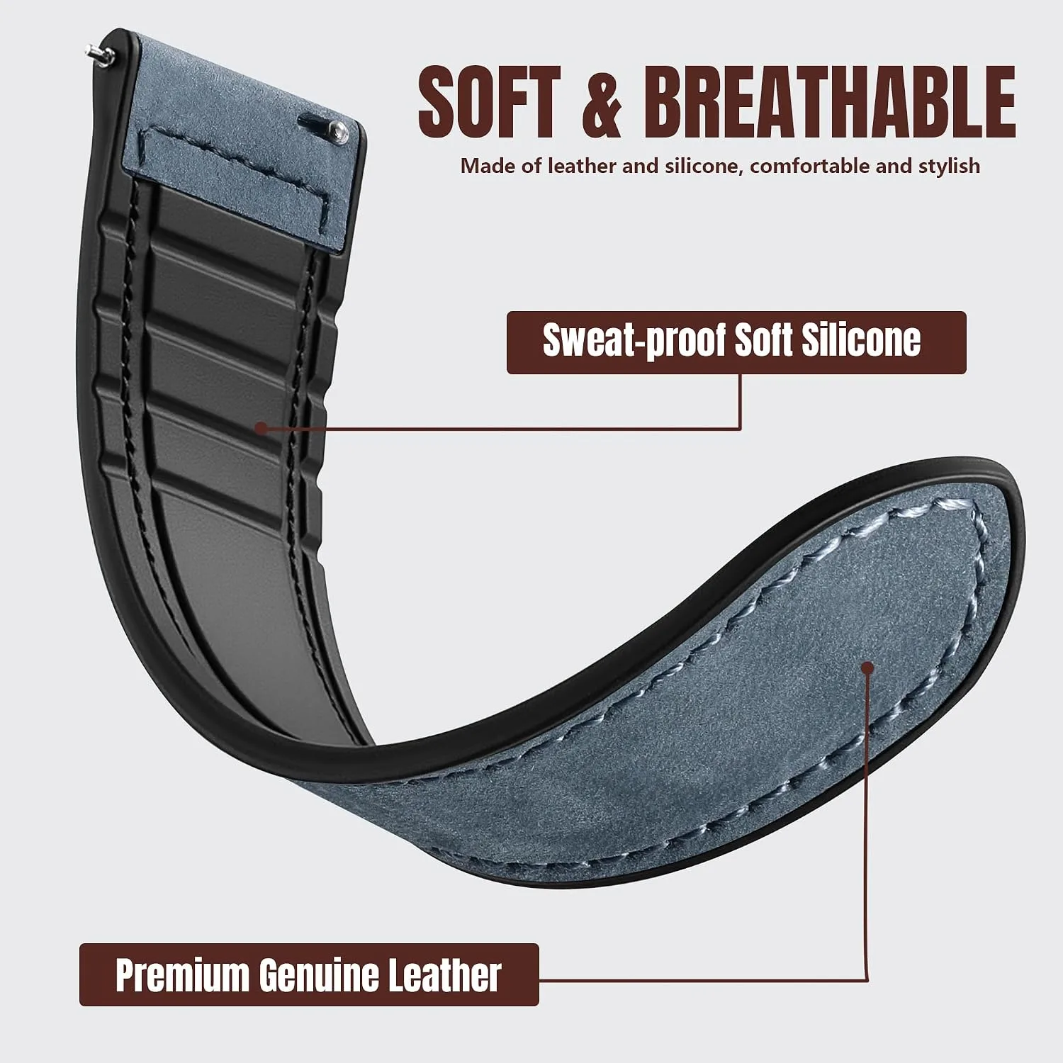 Charlam Magnetic Leather Bands Compatible with Samsung Galaxy Watch 7 Band 6 5 4 FE Active 2 40mm 44mm/Watch 6/4 Classic/Watch 5 Pro/3, 20mm Genuine Leather Straps for Samsung Watch Bands Men Women