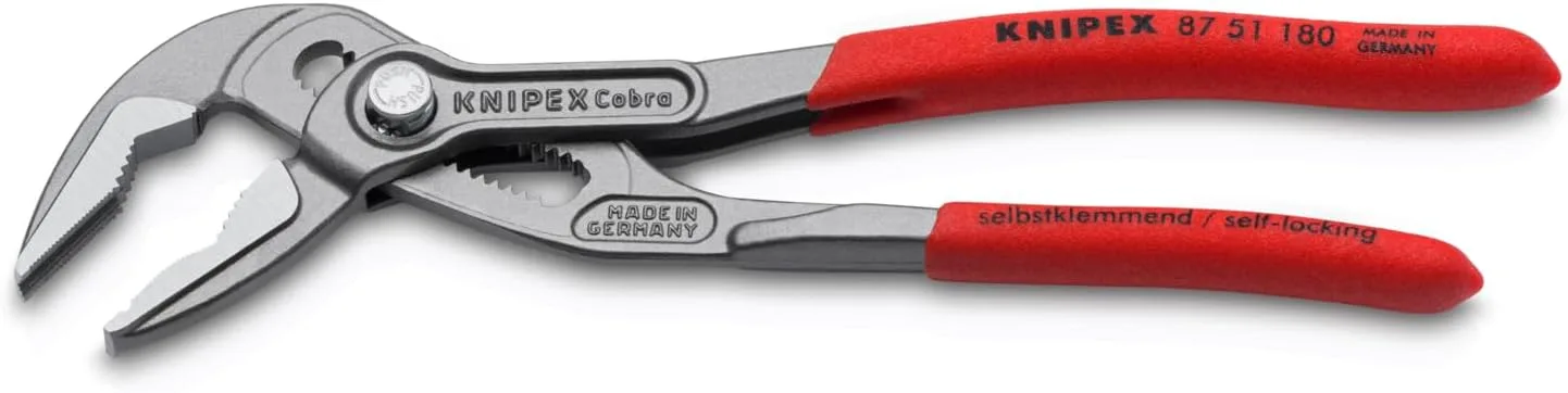 KNIPEX 87 51 180, 7-1/4 in. Cobra® ES Pliers, Capacity 1-1/4 in.