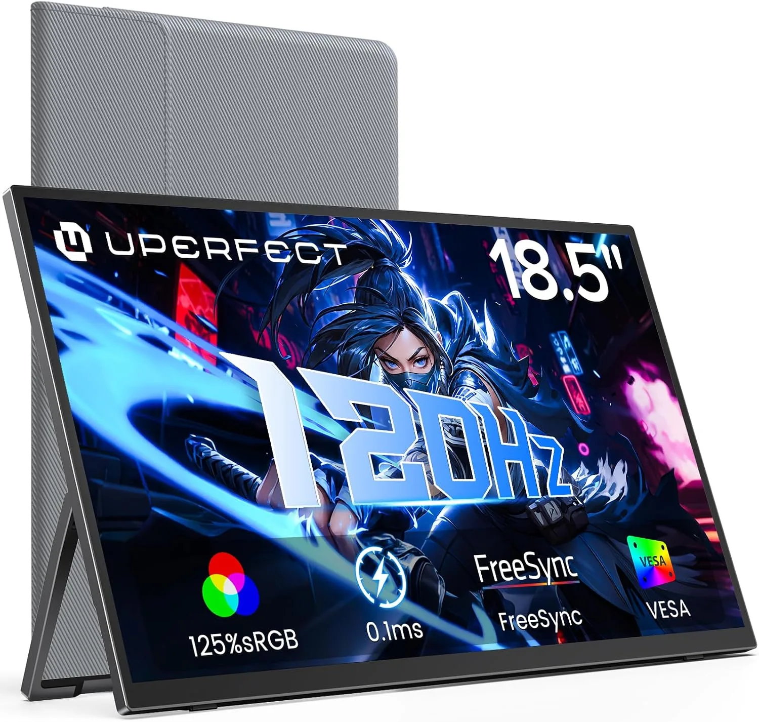 UPERFECT 18.5" 120Hz Portable Monitor, 125% sRGB Large Gaming Monitor