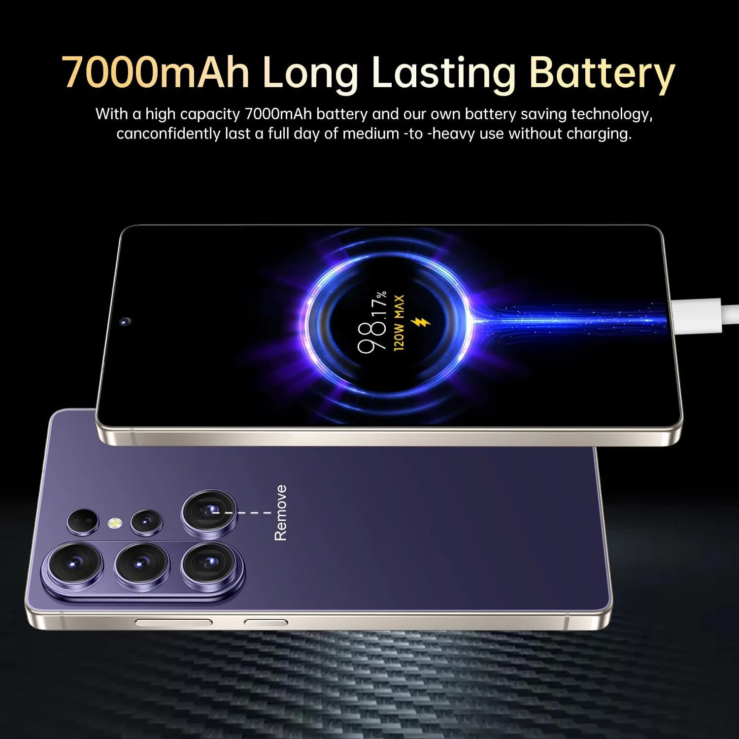 Huness 26 Ultra Unlocked Cell Phone,Built in Pen,16+1TB Unlocked Phone, Android 15 Battery 7000mAh 6.99" HD Screen Smartphone, 5G/Face ID/Fingerprint Lock/Dual SIM/GPS (Deep Purple)