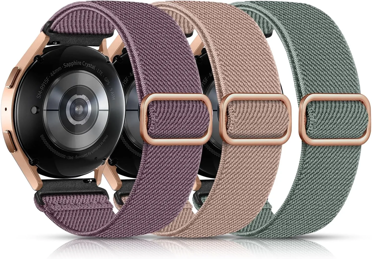 Lerobo Elastic Bands Compatible with Samsung Galaxy Watch 7 6 5 4 40mm 44mm/for Galaxy Watch 6 Classic Band 43mm 47mm/Watch 4 Classic Band 42mm 46mm/5 Pro/Active 2,3 Pack Adjustable Nylon Sport Band