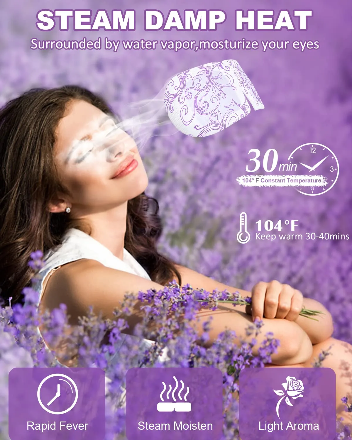 16 Packs Steam Eye Masks for Dry Eyes Self Heated Eye Mask Disposable Sleep Mask Soothing Headache Relief Dry,Hot Warm Compress for Stress Relief Relief Eye Fatigue, Spa Gifts