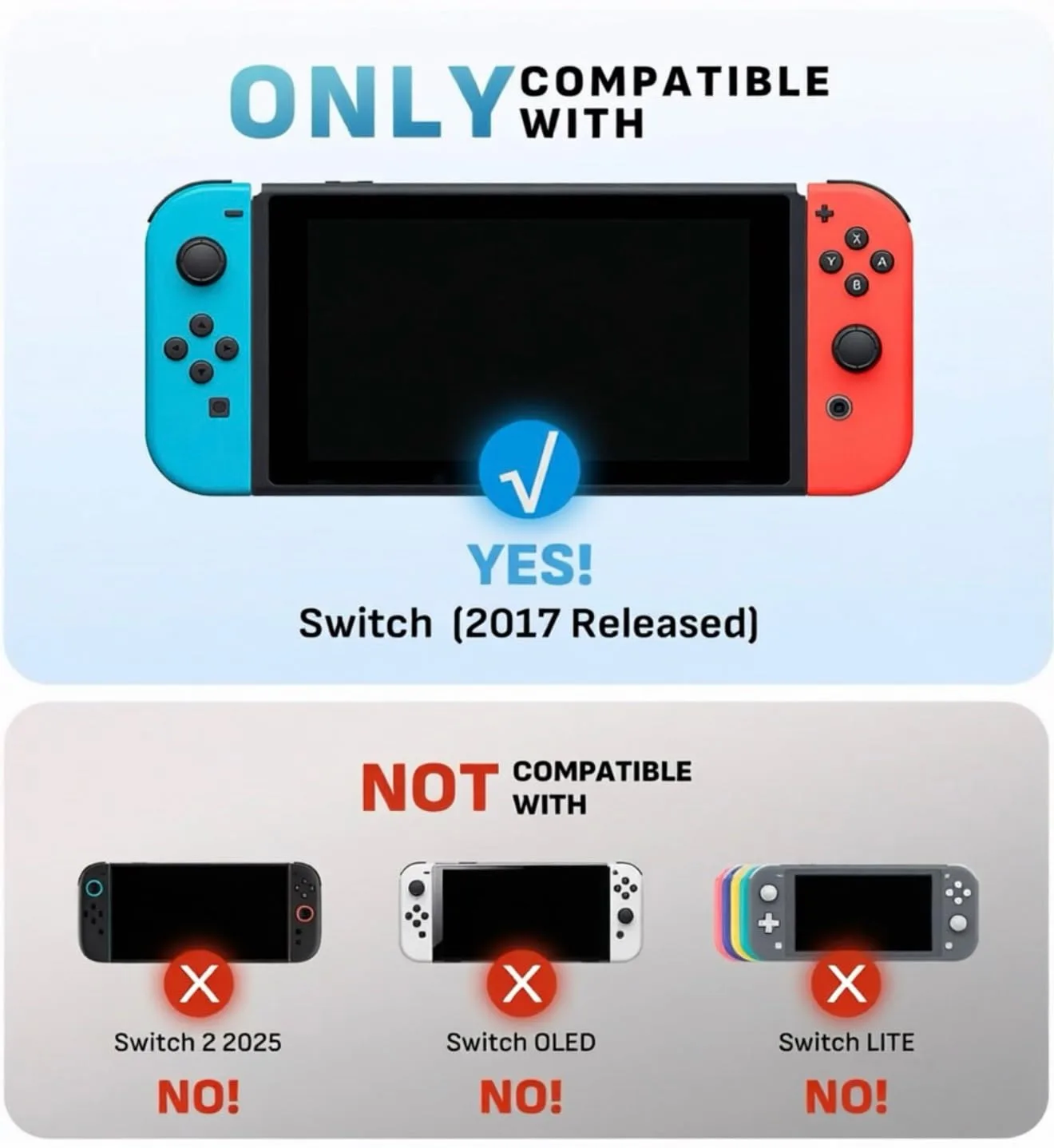 Mumba Dockable Case Compatible with Nintendo Switch 1 (2017 Release), [Blade Series] TPU Grip Protective Cover Case with Ergonomic Design and Comfort Grip,Accessories for Switch (Black)