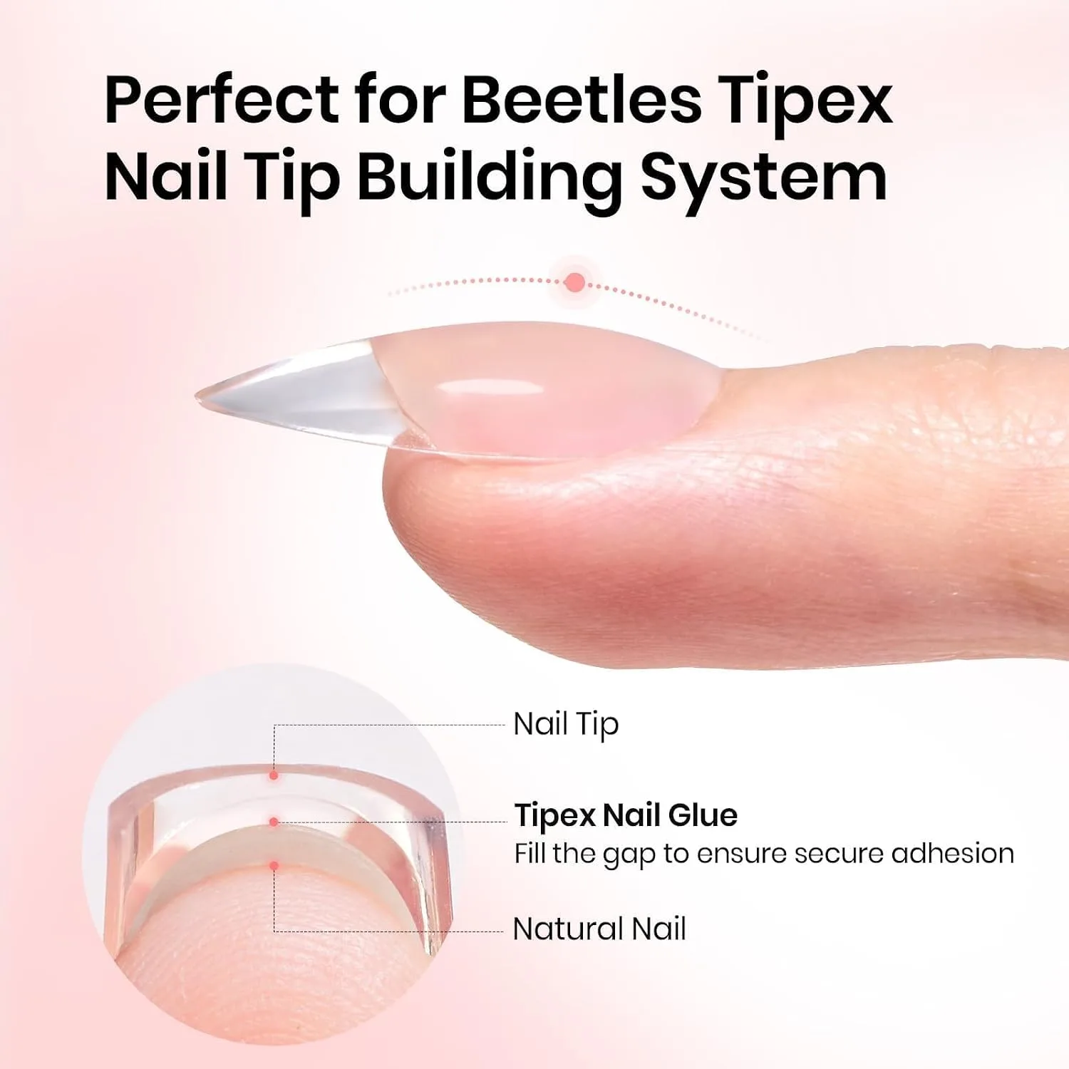 Beetles Tipex Nail Glue Gel 2Pcs 20g, Super Strong Solid Nail Glue