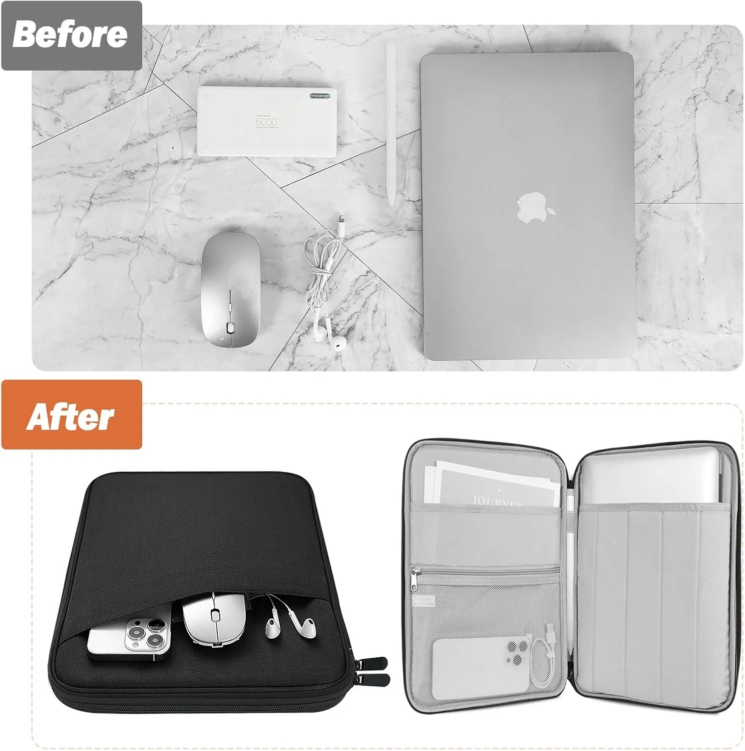 MoKo 13.3-14 Inch Laptop Sleeve Bag Carrying Case with Accessory Pocket