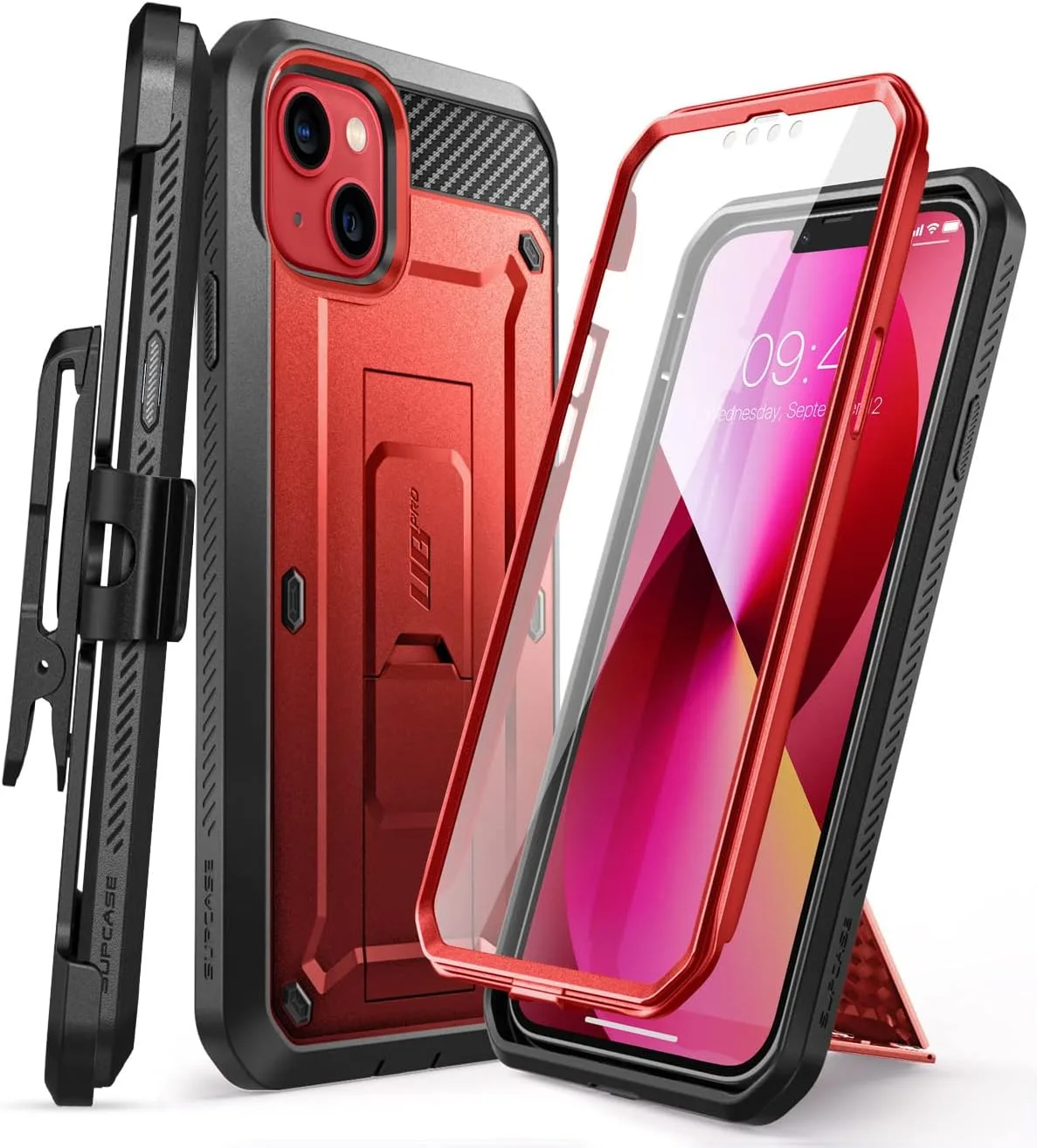 SUPCASE for iPhone 13 Case (6.1 inch) with Screen Protector, Ruddy