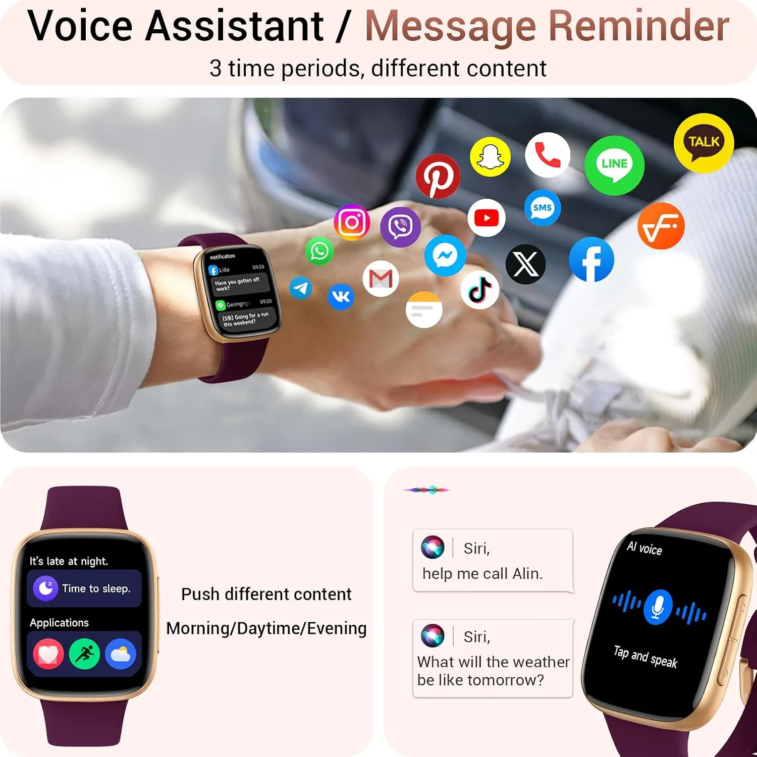 Smart Watch for Women/Men, Answer/Make Call, 1.85" AMOLED Always-On Screen