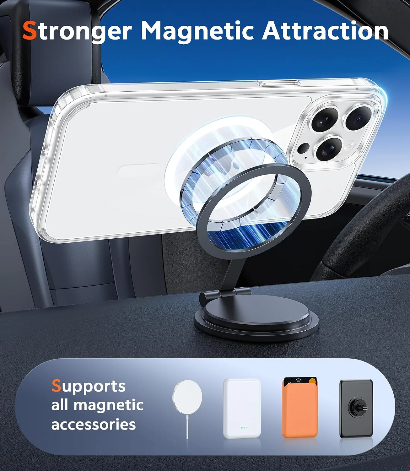 FNTCASE for iPhone 15 Pro Case Compatible with Magsafe Clear Phonecase