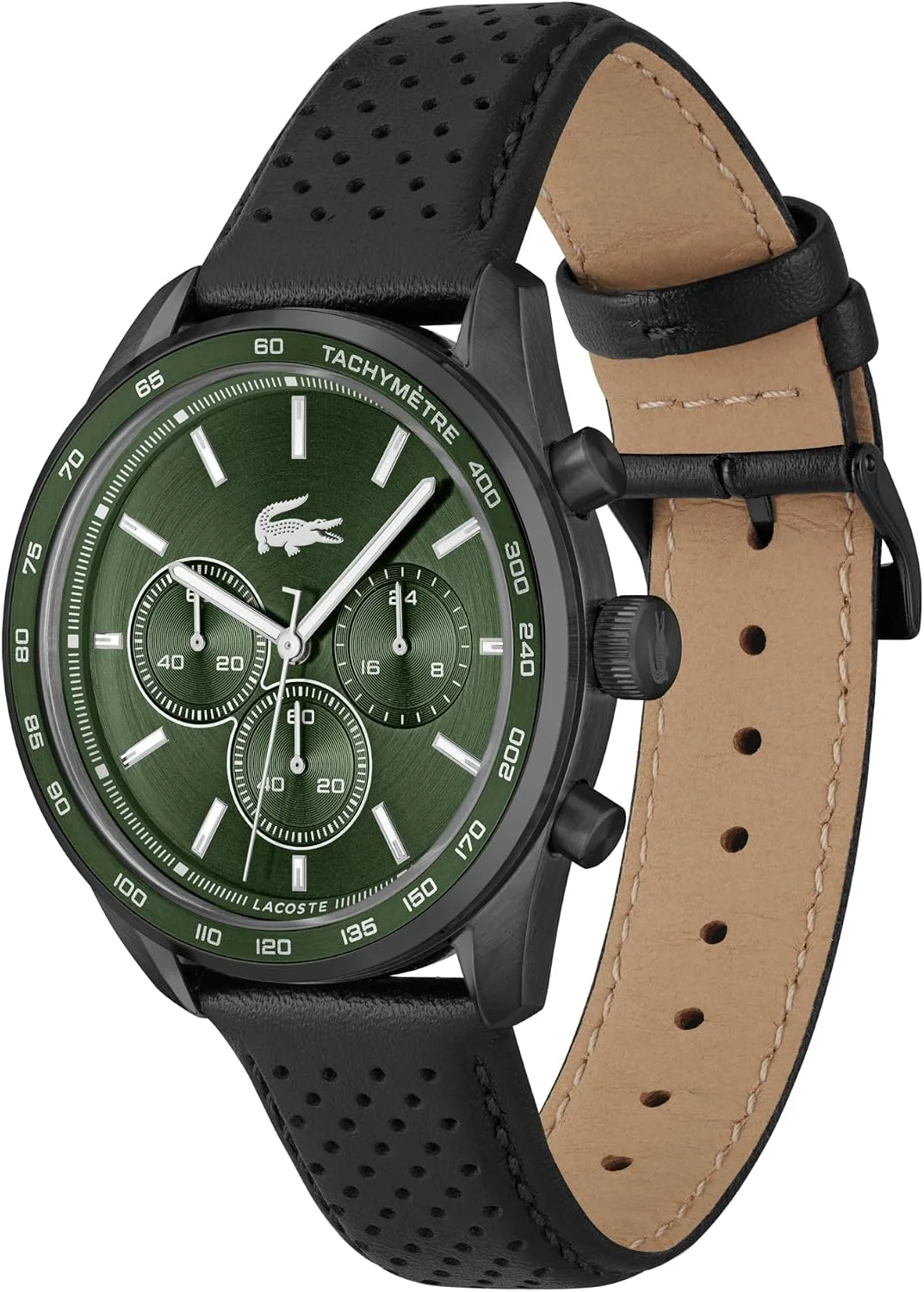 Lacoste Boston Men's Chronograph Watch - Classic Stainless Steel - Tachymeter - Water Resistant up to 5ATM/50 Meters - Modern Design for Him - 42mm