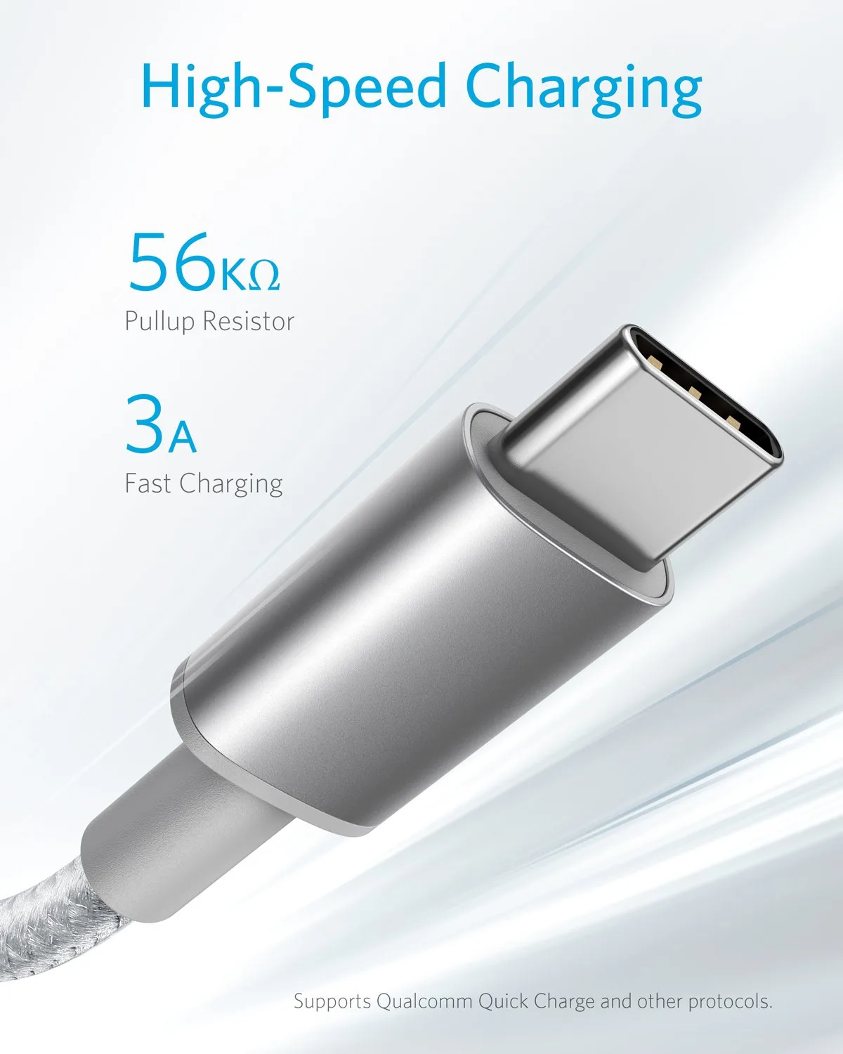 Anker USB A to USB C Cable, USB to USB C Cable (2-Pack, 6 ft, Silver)