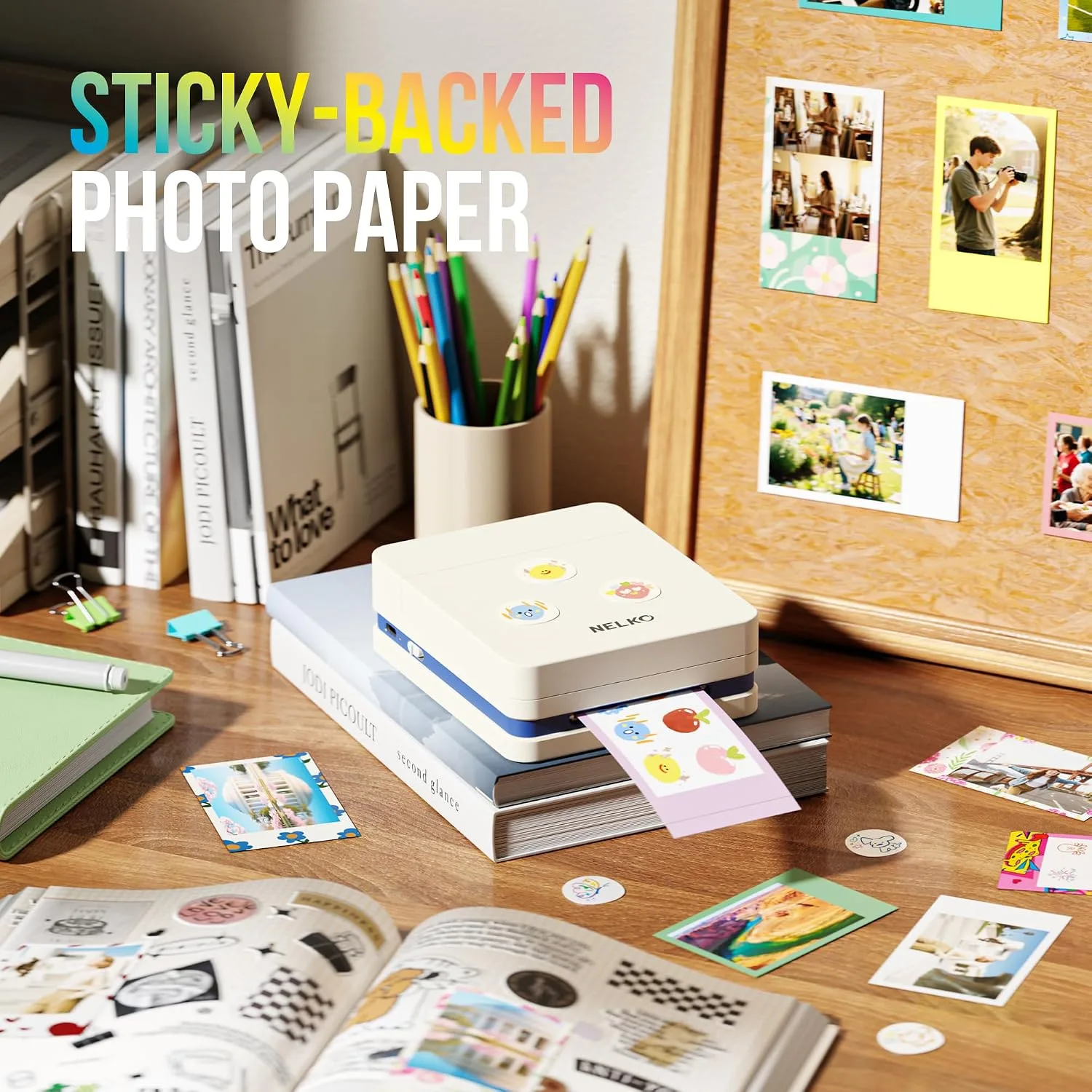 Nelko PP01 Photo Printer, 2x3 Portable Photo Printer, Mini Printer, Milky