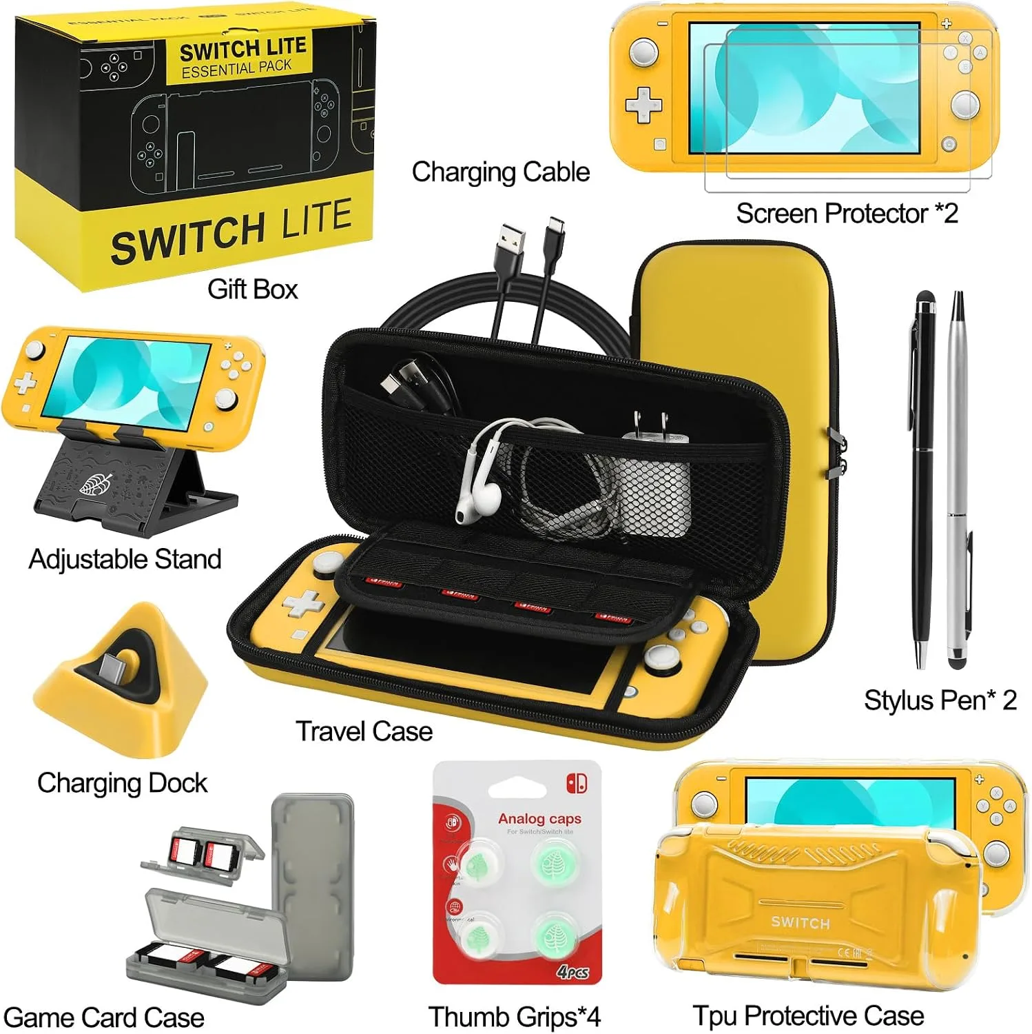 Switch Lite Case 16-in-1 Accessories Bundle for Nintendo Switch Lite (2019)