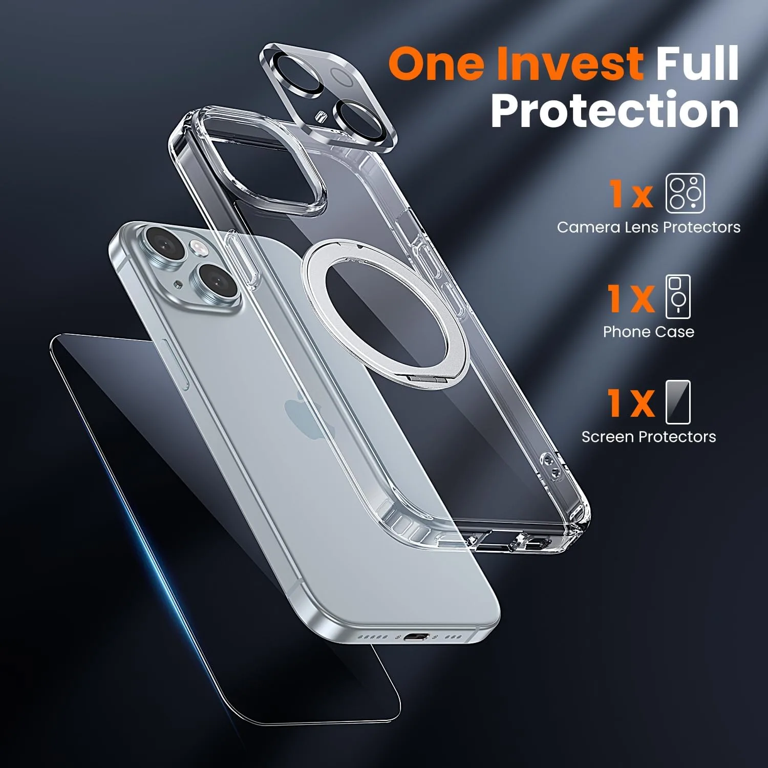 toushion 3 in 1 for iPhone 15 Plus Case Stand