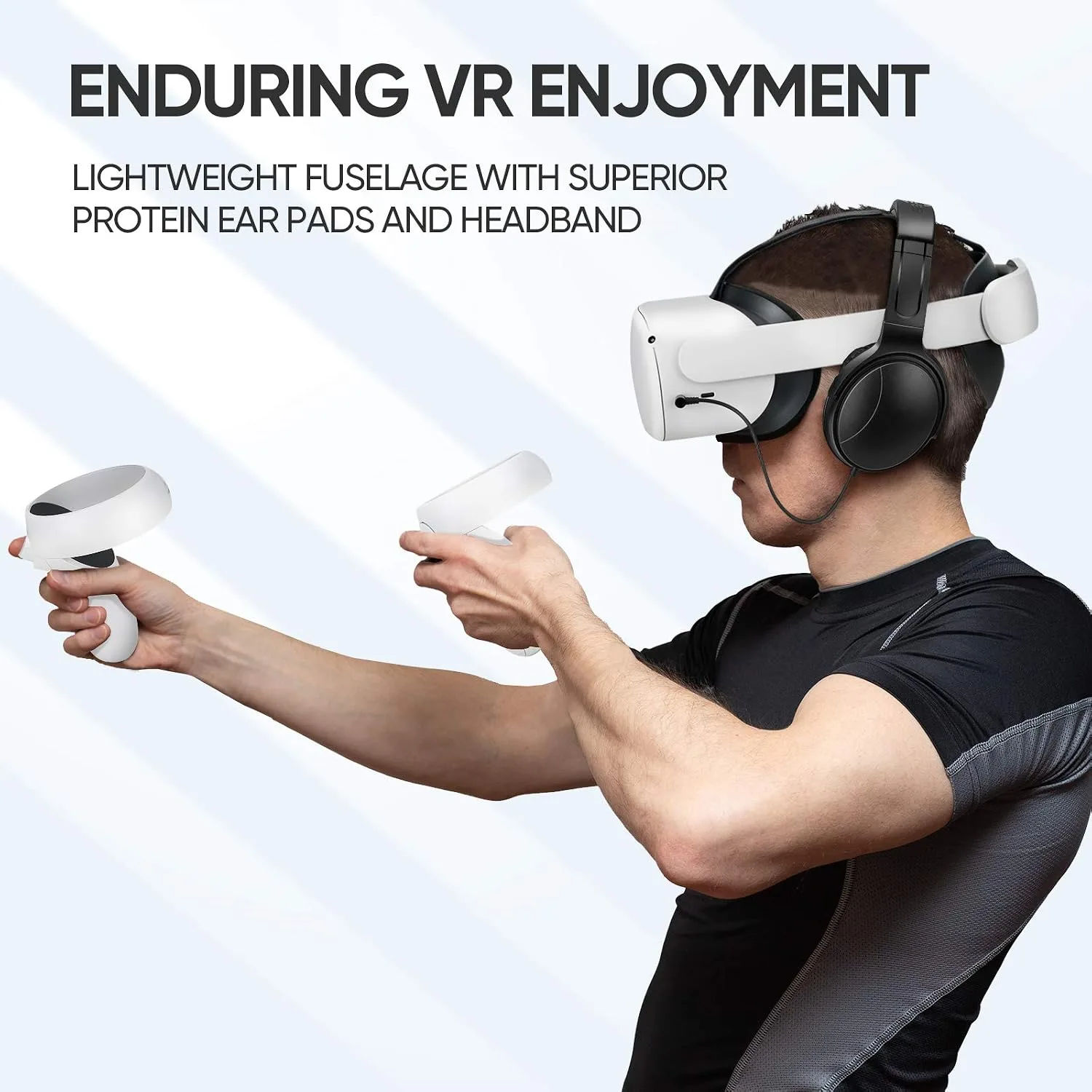 SARLAR VR Gaming Headphones for Quest 2/Quest 3 Increase VR Immersion, Custom Length Cable, Optimized Gaming Audio Driver, Memory Protein Ear Pads Noise Isolating and Other Accessories