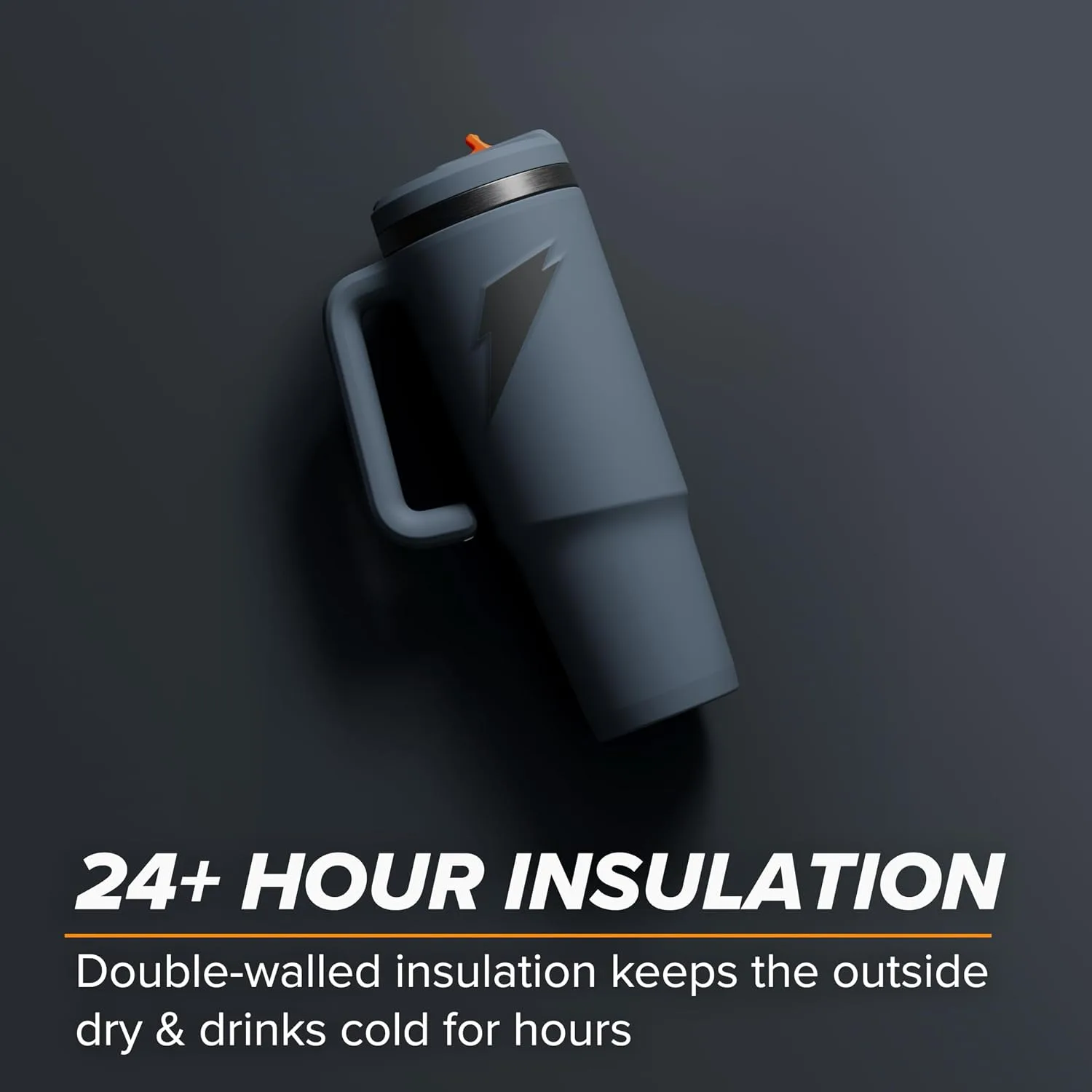 Gatorade Crossover Stainless Steel Tumbler Water Bottle, Graphite, Double-Wall Insulation, 36 fl oz