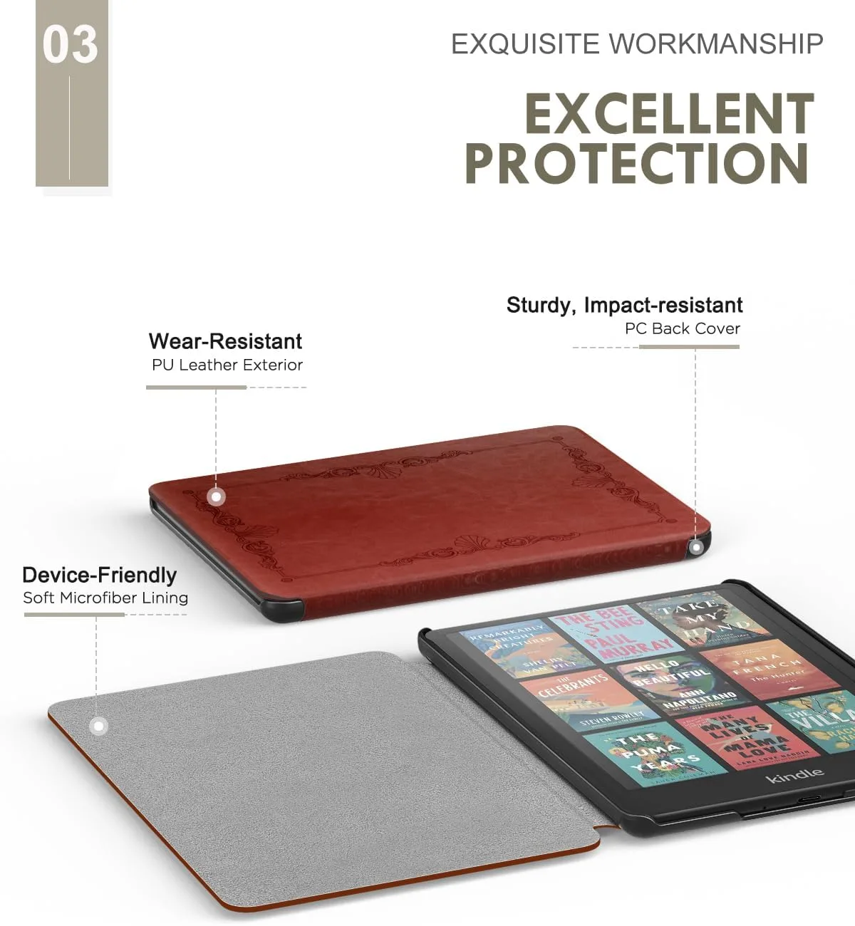 Moko Case for 7" Kindle Paperwhite 12th Gen 2024/Colorsoft, Vintage Style