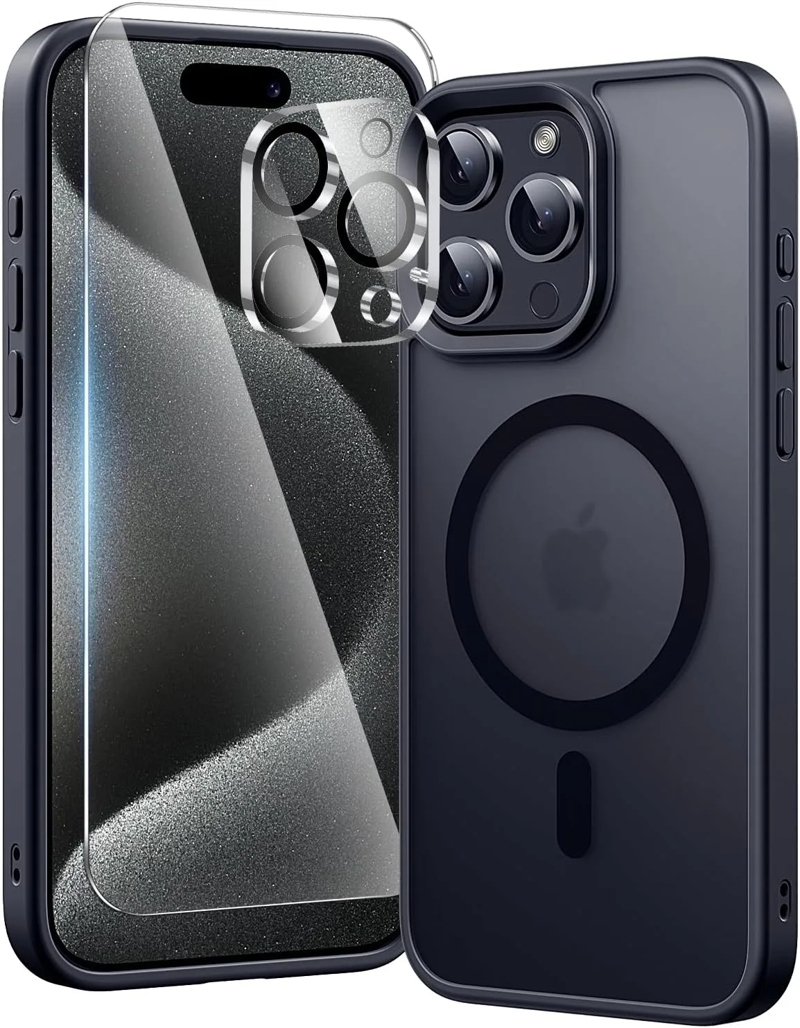 Carcasa Toushion 3 en 1 para iPhone 15 Pro Negro Mate