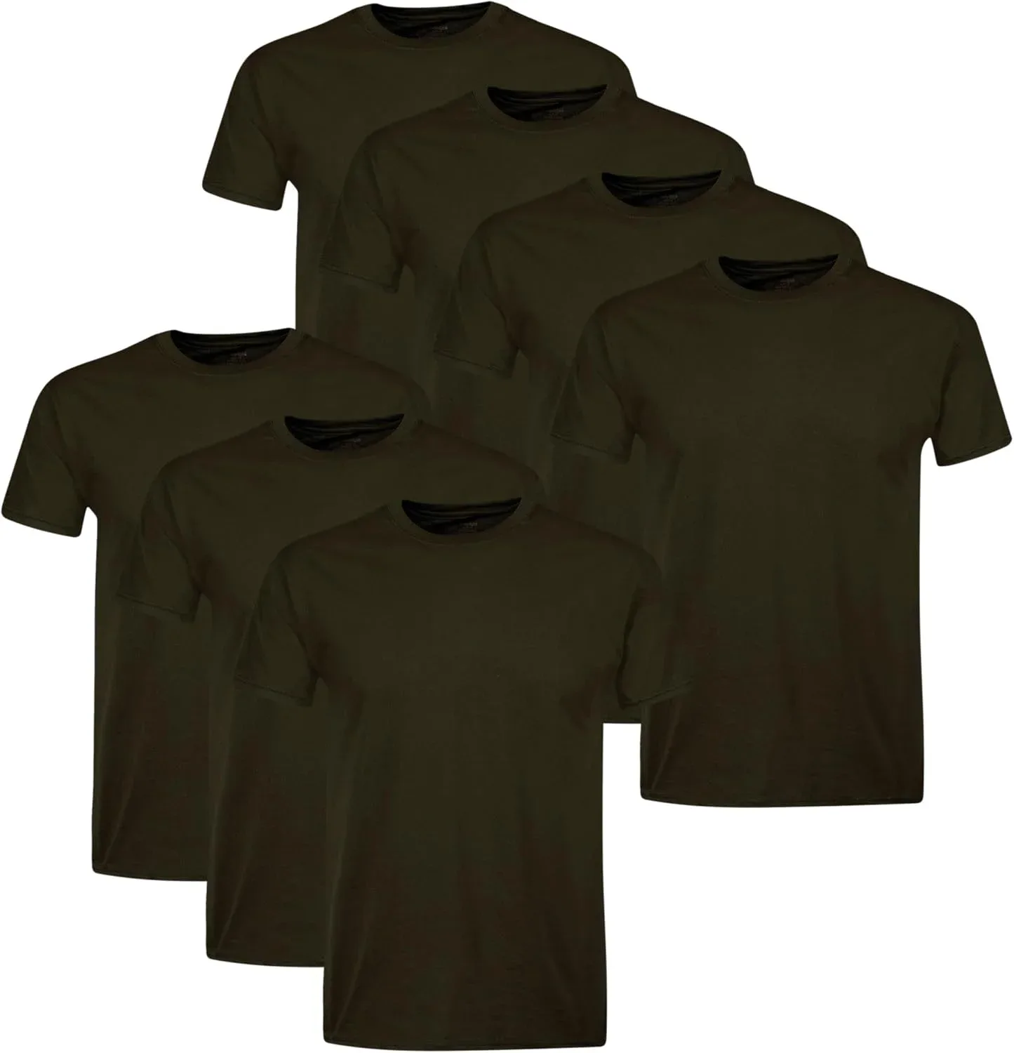 Hanes Mens Cotton, Moisture-wicking Crew Tee Undershirts, Multi-packs T-Shirt, Black - 7 Pack, Small US