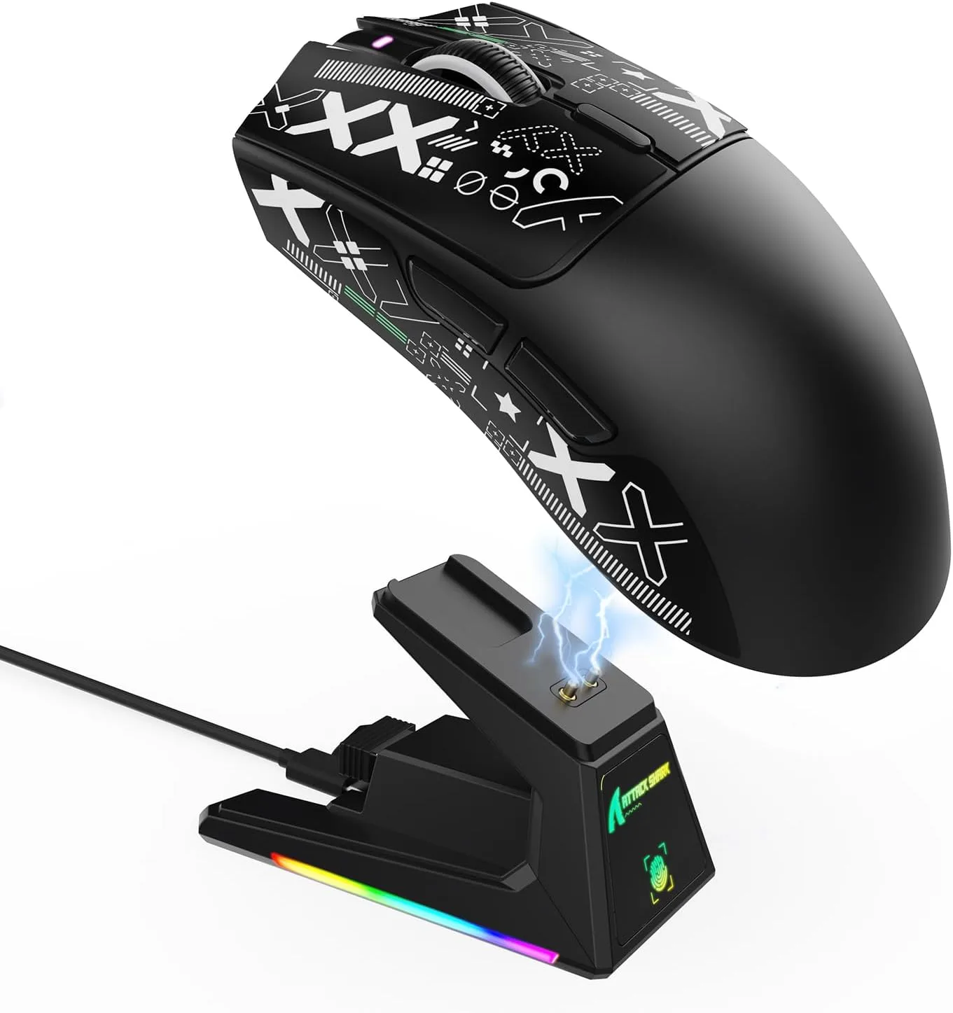 Mouse Gamer Attack Shark X1 Ultralight Tri Mode Wireless 40000 DPI Negro