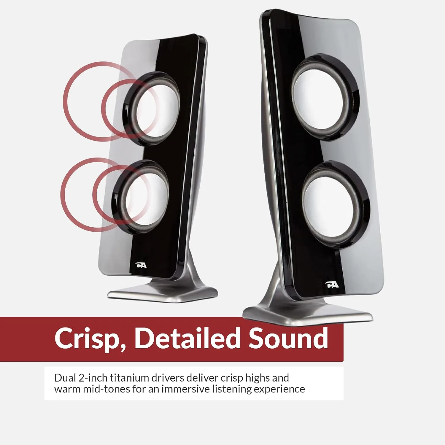 Cyber Acoustics CA-3610 2.1 Multimedia Speaker System with Subwoofer, 62 Watts Peak Power, Strong Bass, Perfect for Music, Movies, and Games