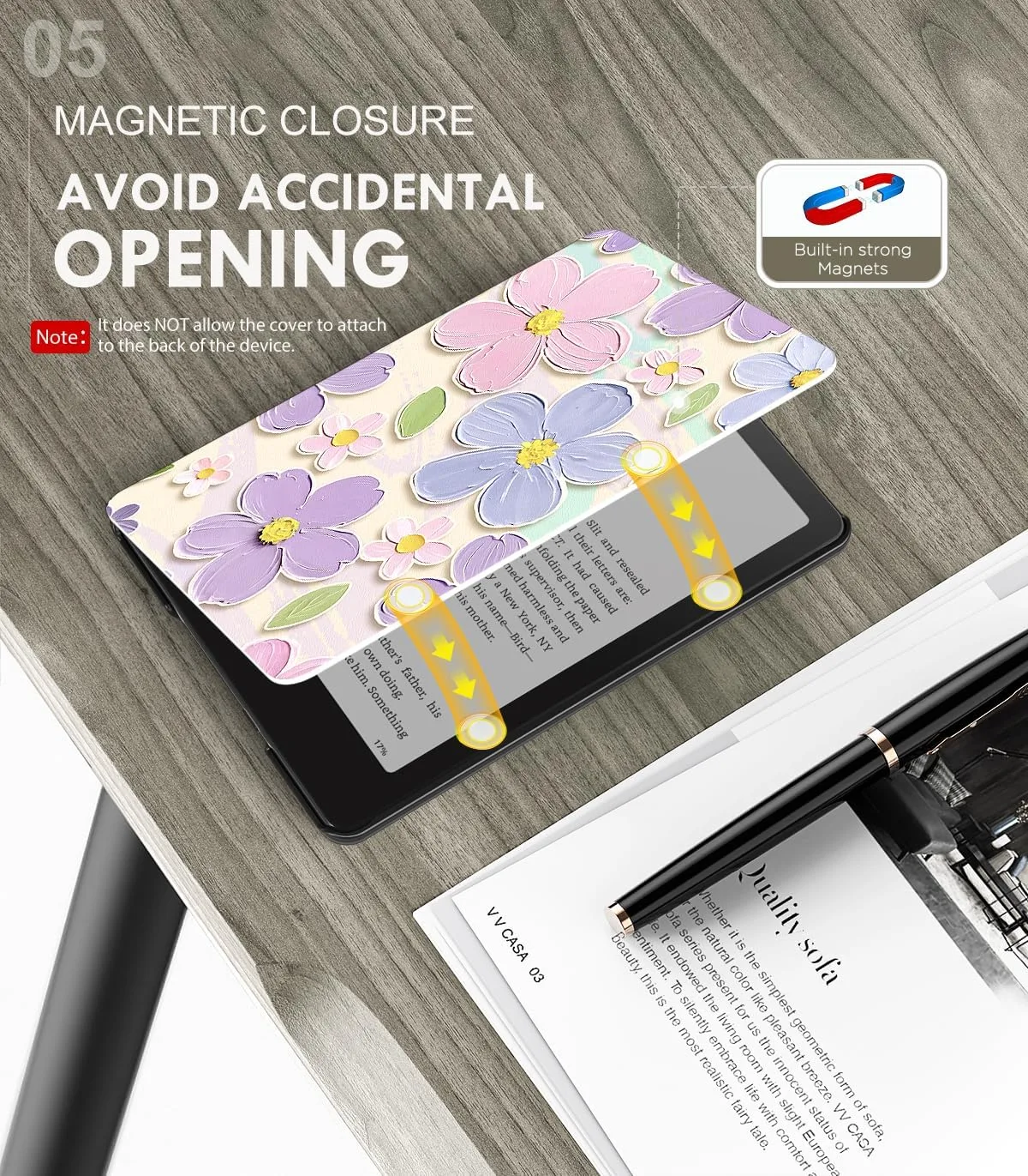 MoKo Case for 7" Kindle Paperwhite 12th Gen 2024/Colorsoft,Oil Paint Flower
