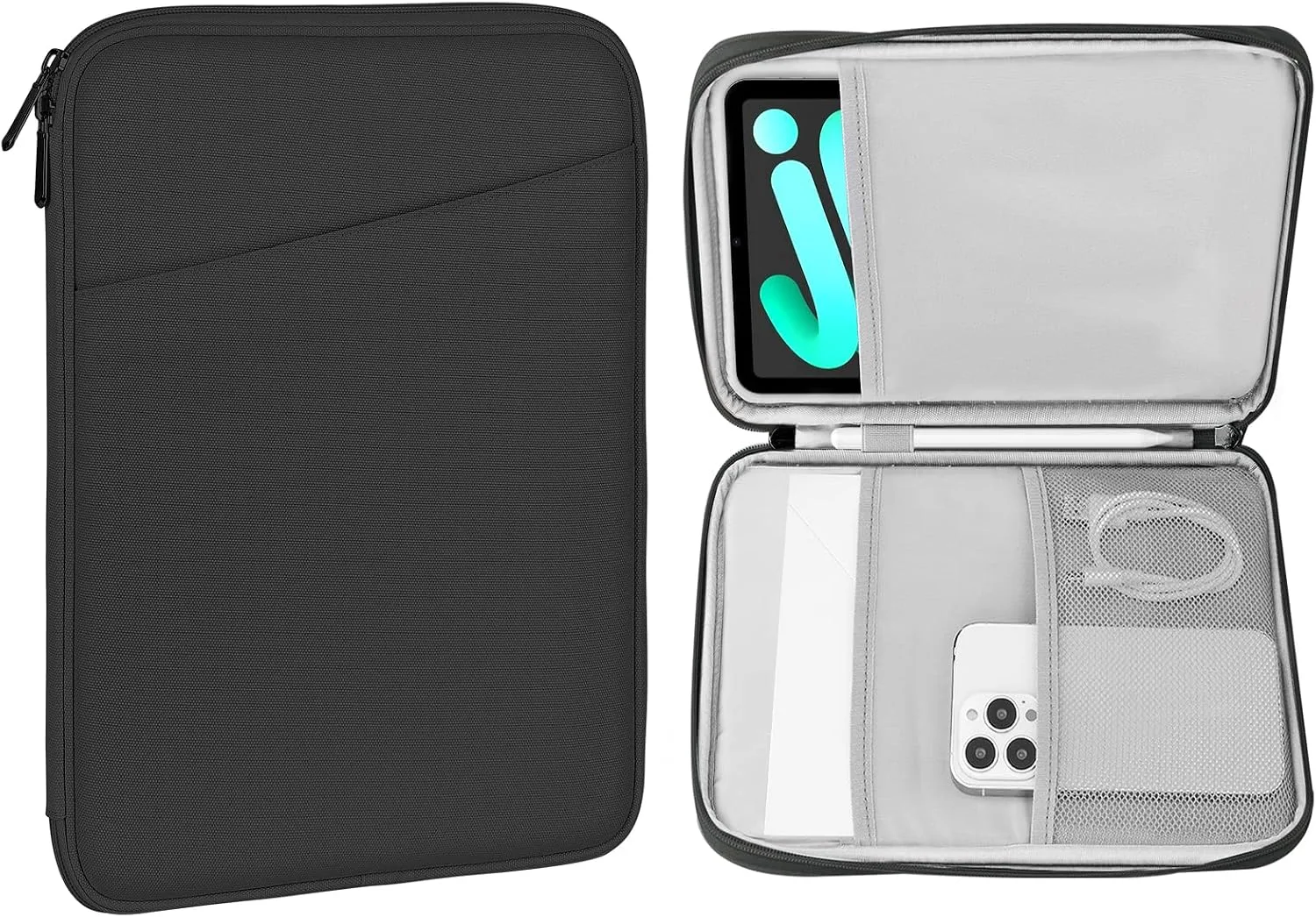 MoKo 8-9 Inch Tablet Sleeve Bag Carrying Case with Multiple Pockets