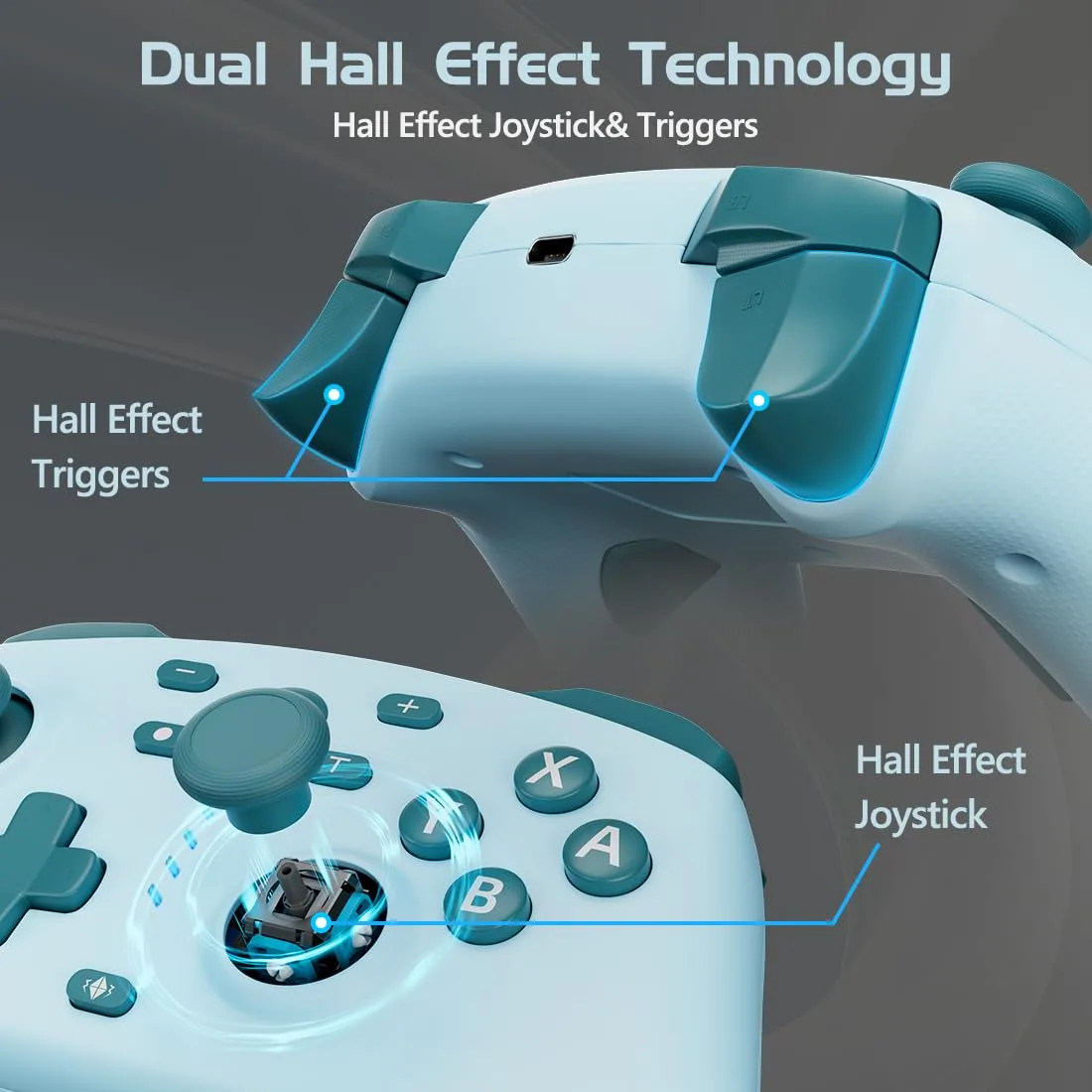 Wireless Switch Controller for Switch/Switch 2/OLED/Lite (Lake Blue)
