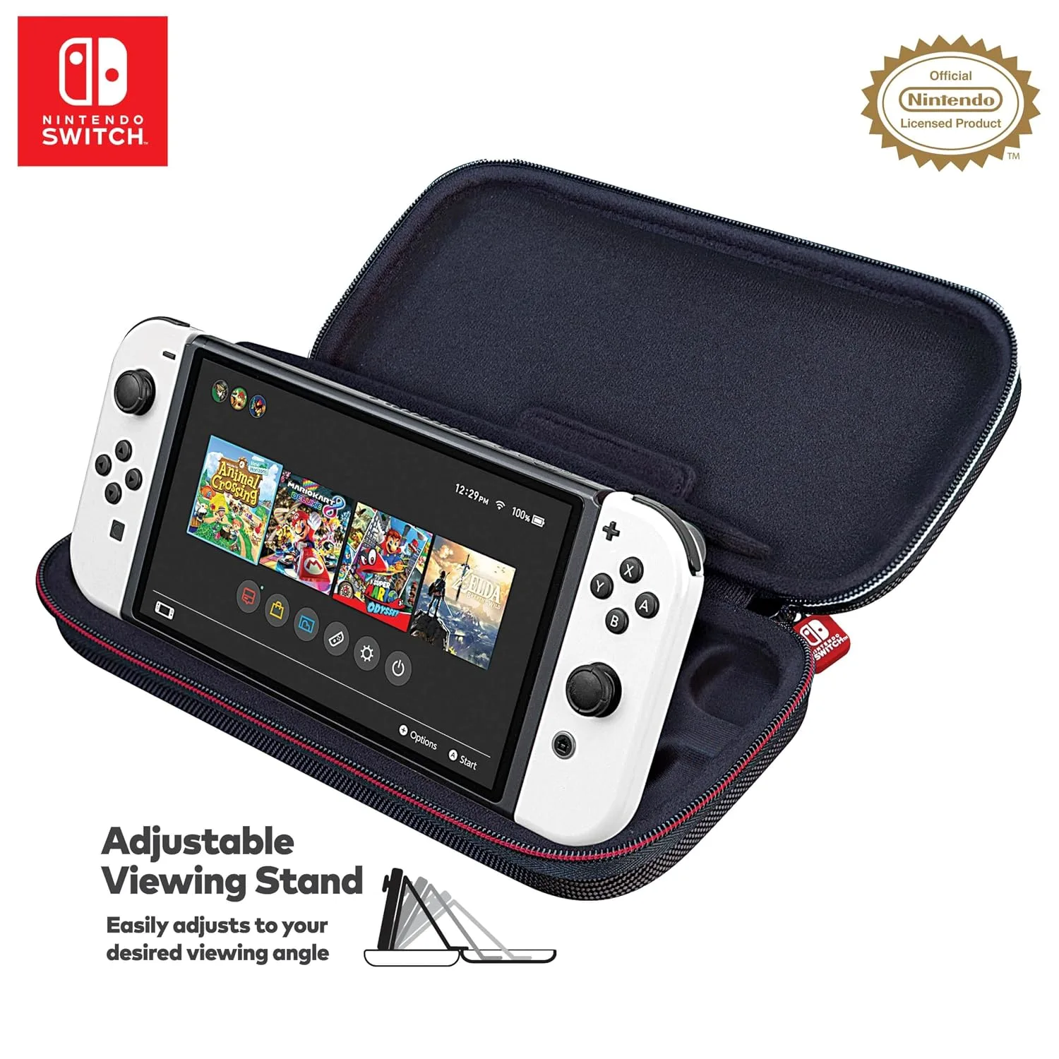 Game Traveler Deluxe Licensed Travel Case for Nintendo Switch, Black - R.D.S. INDUSTRIES, INC. (NNS40)