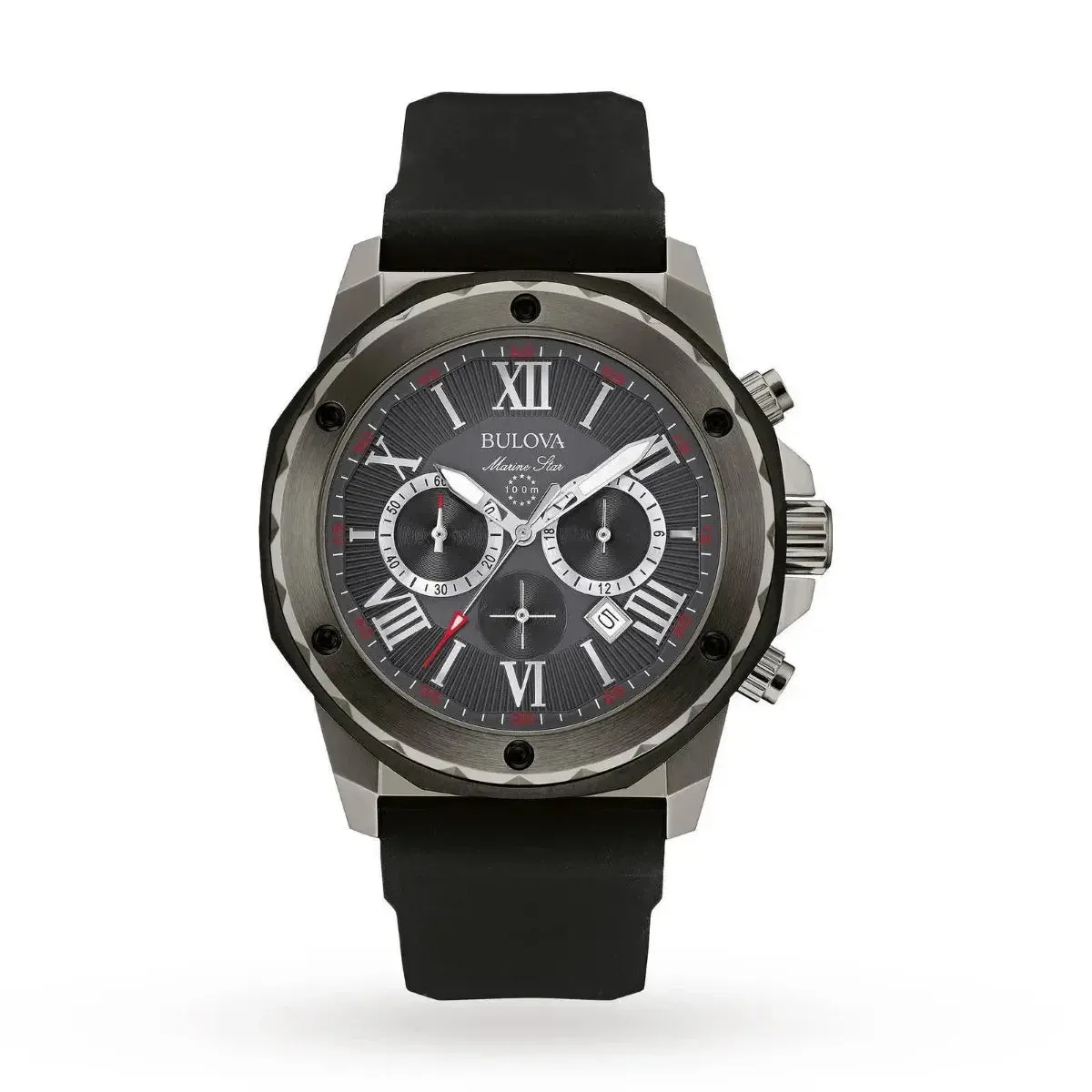 Bulova Marine Star 98B259 - Esfera Gris, Correa de Goma 44mm