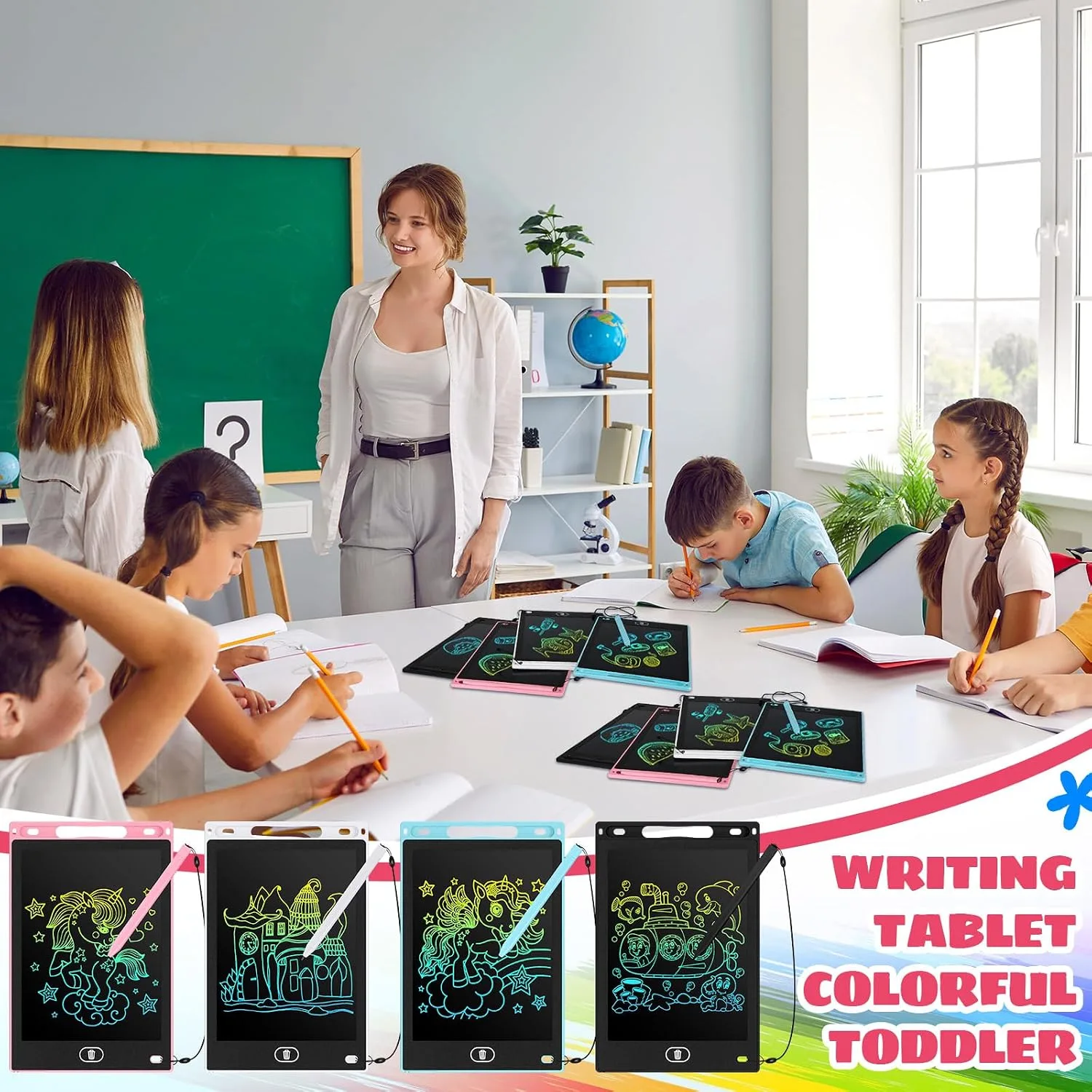 Zhehao 20 Pack 8.5 Inch LCD Writing Tablet Drawing Board,Pastel,Cute