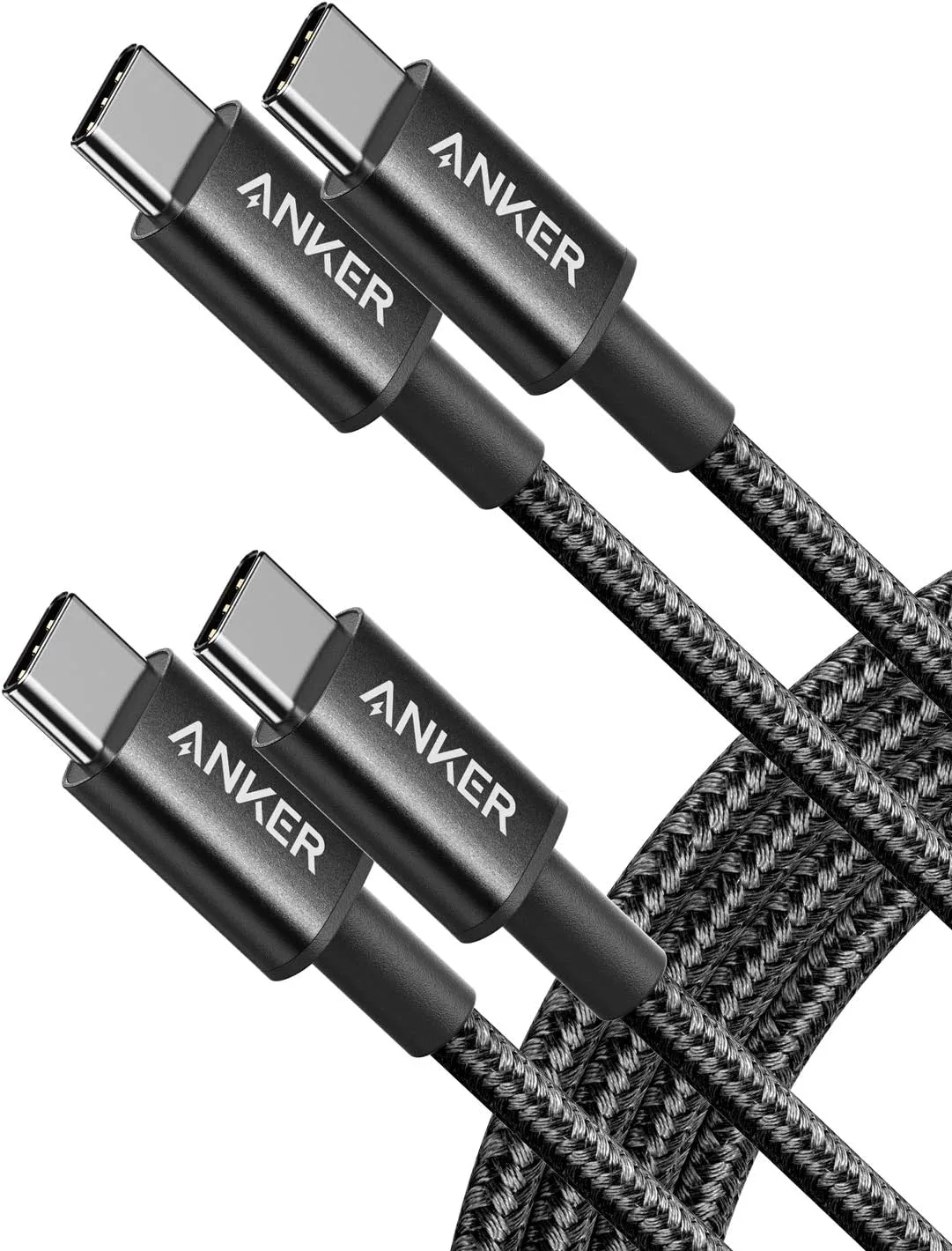 Anker USB C to USB C Cable, 60W Fast Charging Cable (2-Pack, 1 ft, Black)