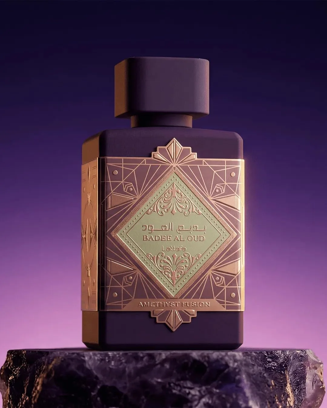 Lattafa Bade'e Al Oud Amethyst Fusion Eau de Parfum 100ml Unisex - Long Lasting Oriental Woody Perfume with Amaretto, Mandarin, Rum, Caramel, Patchouli, Vanilla & Sandalwood