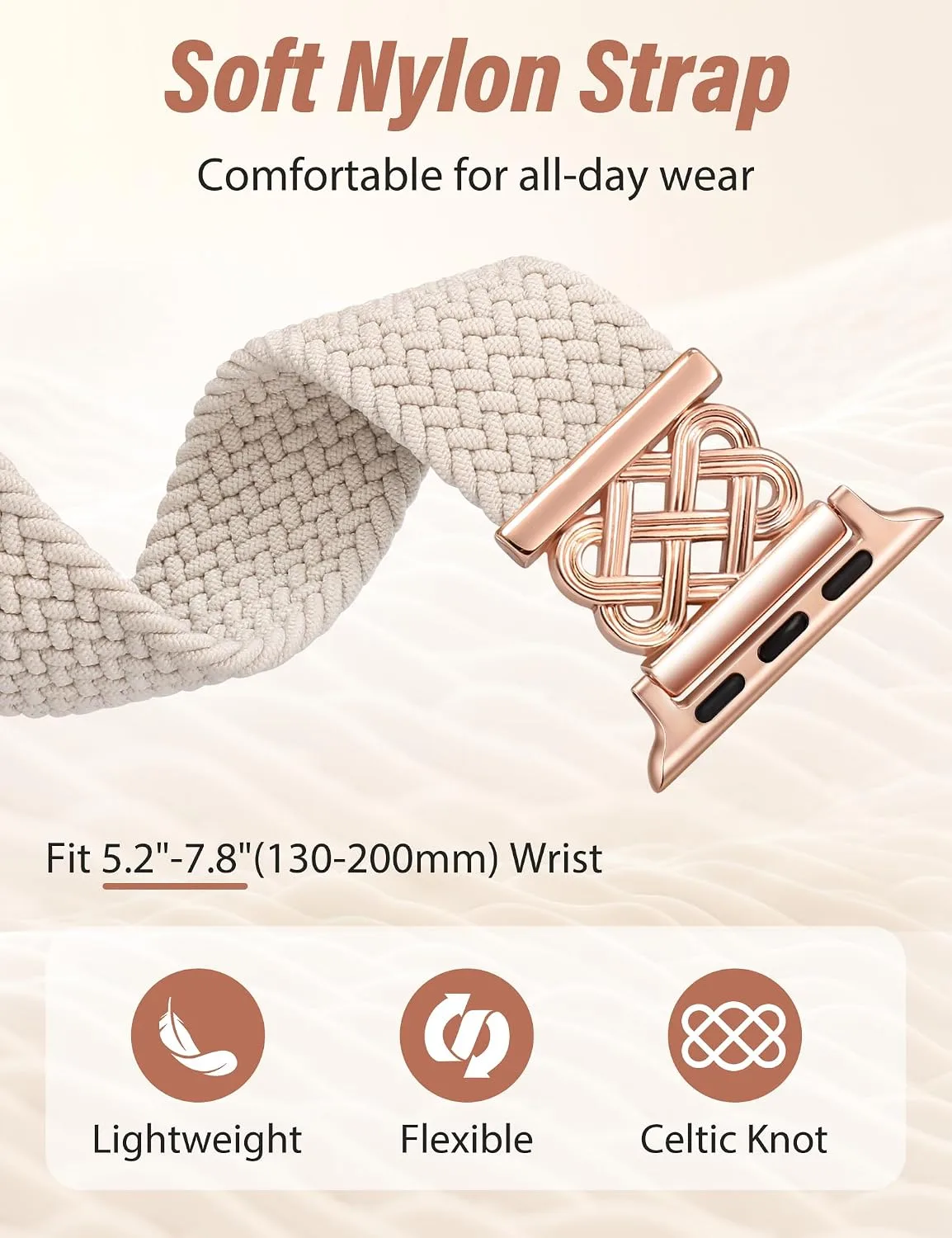 Braided Stretchy Band with Magnetic Clasp for Apple Watch Bands Women Men