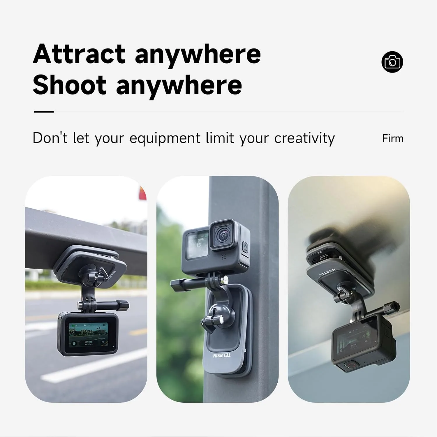 TELESIN 360° Magnetic Backpack Clip Mount for Action Cameras and Phones
