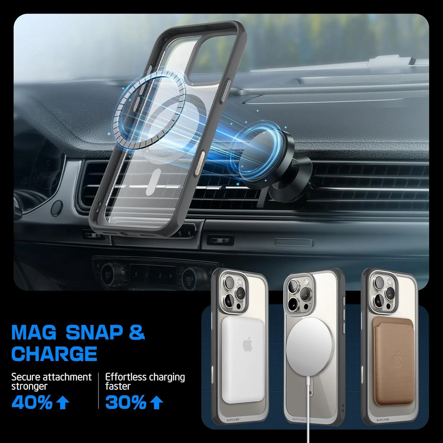 SUPCASE for iPhone 16 Pro Case (6.3 inch), Compatible with MagSafe, Gray