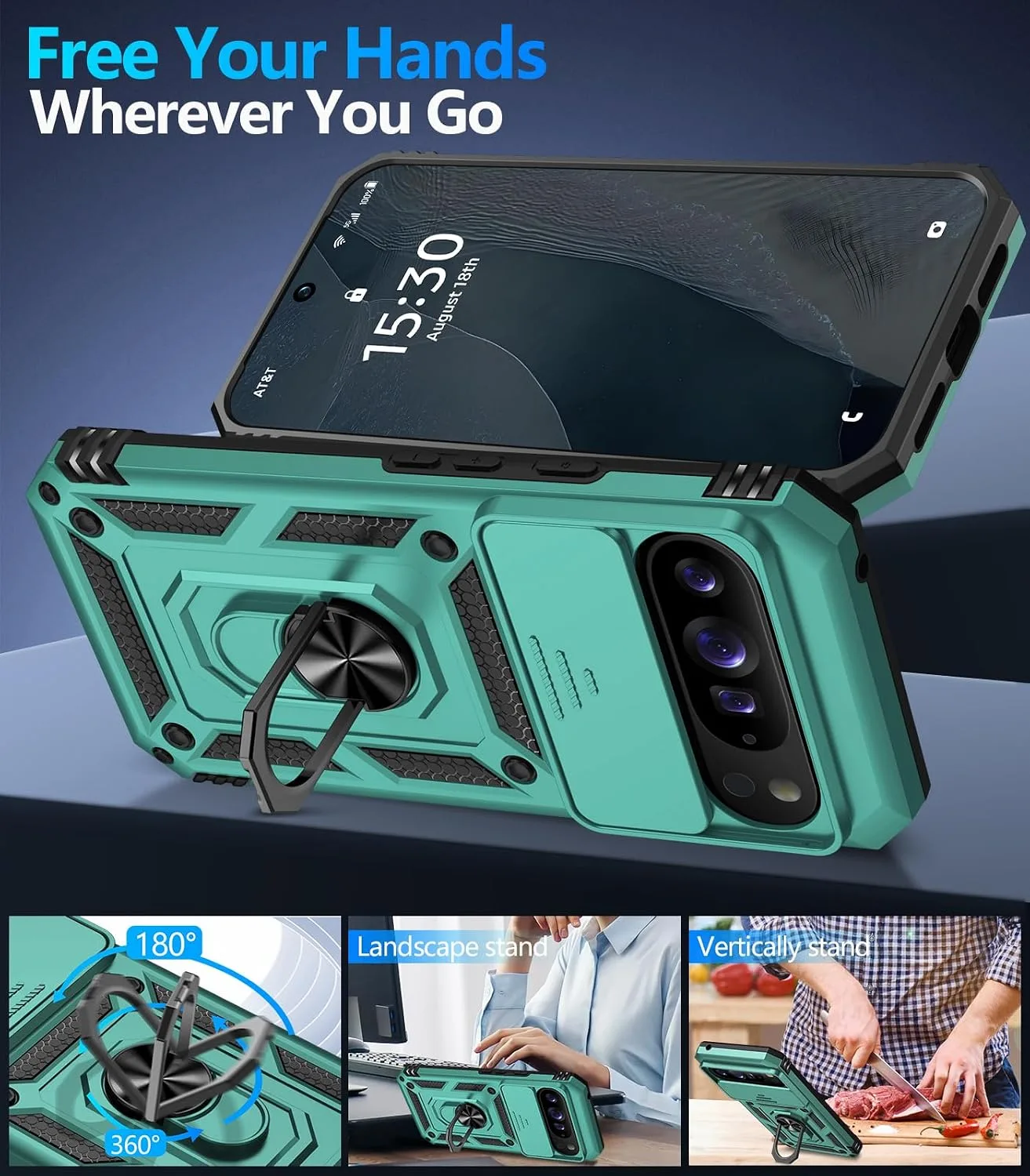 Taisairu for Google Pixel 11 Pro XL Case with Screen Protector,Green