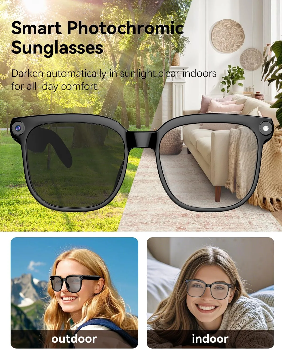 AI Smart Glasses with 8MP Camera, 4K Video and 139-Language Translation