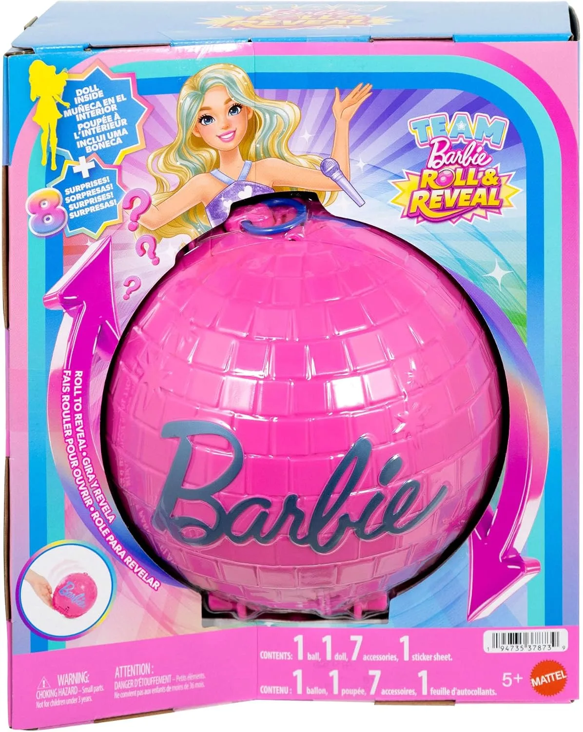Barbie Team Roll and Reveal Pop Star Doll and Accessories