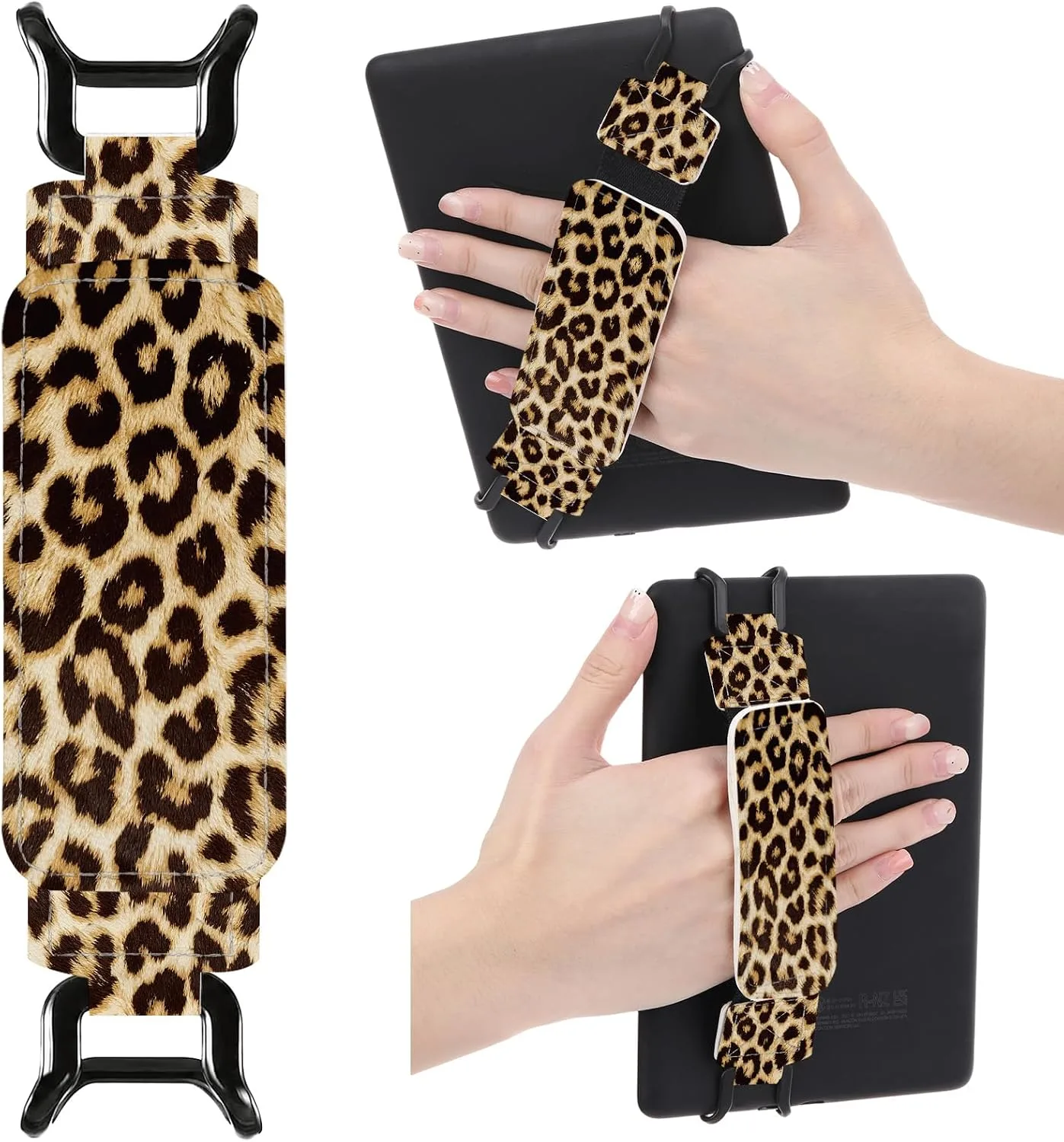 Soporte con correa para mano Berirexrion para Kindle diseño leopardo marrón