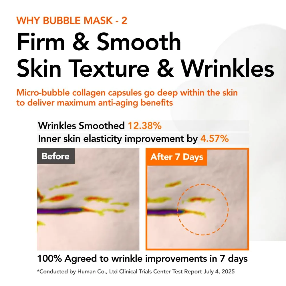 MENOKIN 30 Seconds Bubble Mask LIFT, Collagen Firming Face Mask, 2.36 fl oz