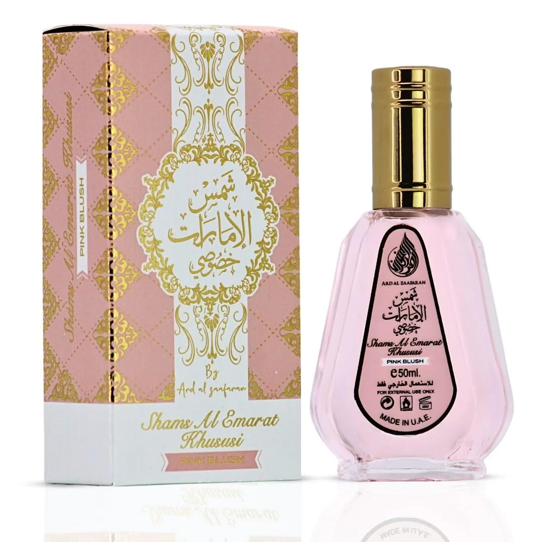 Ard Al Zaafaran Yara & Pink Blush Shams Al Emarat Khususi Eau de Parfum Spray 50ML (1.69 OZ) - Long Lasting Arabian Perfumes for Women - Captivating Ladies Perfumes that Exudes Confidence (Bundle)