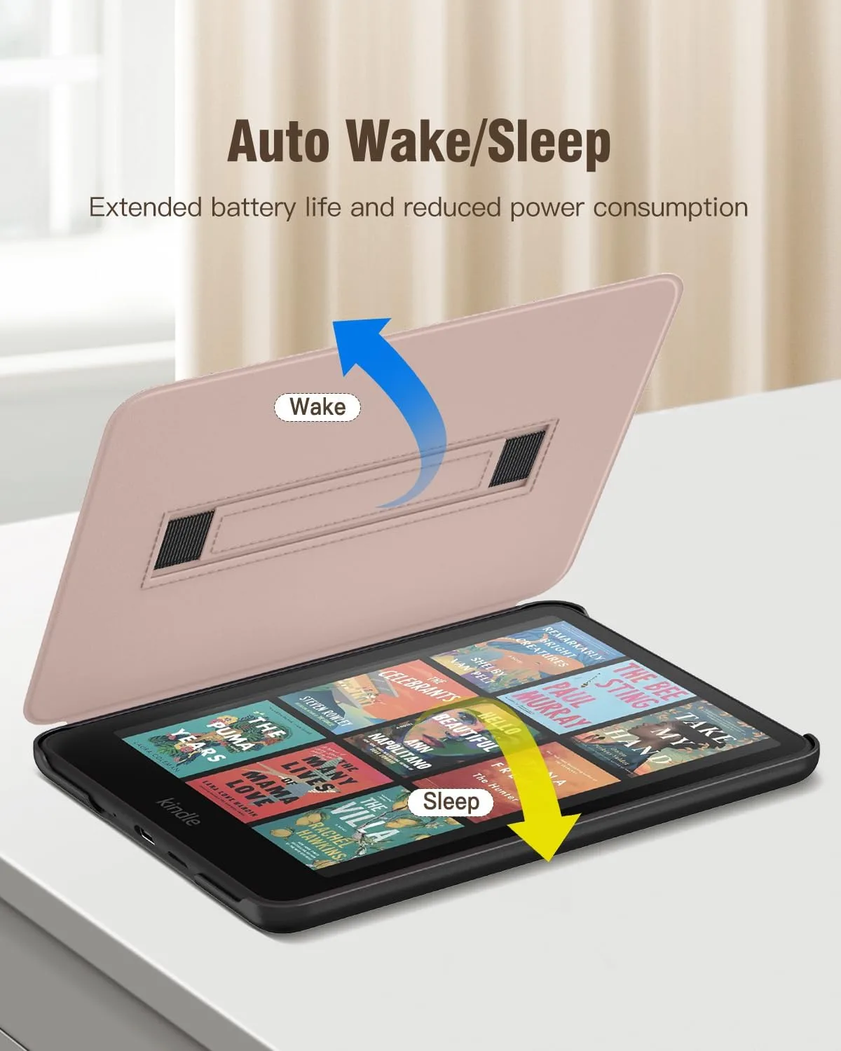 MoKo Case for 7" Kindle Paperwhite 12th Gen 2024 & Colorsoft, Rose Gold
