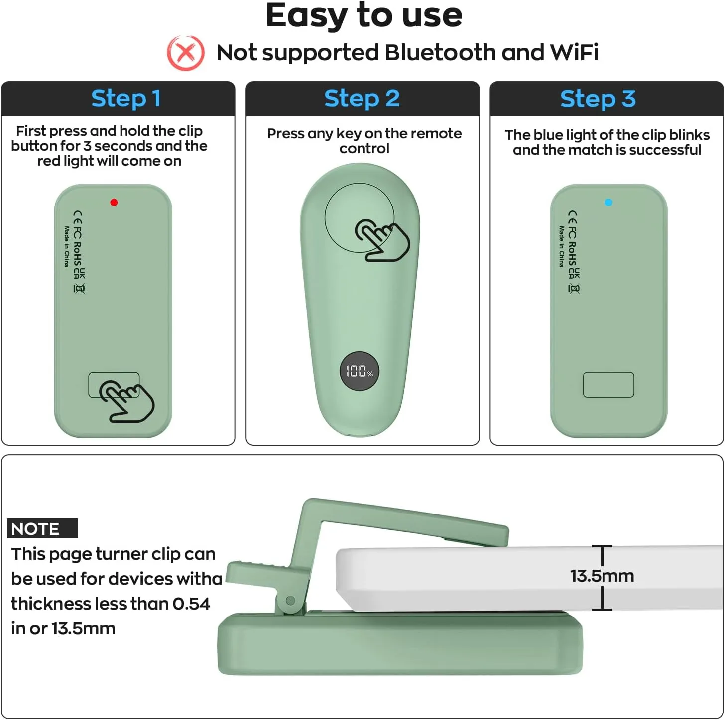 Remote Page Turner for Kindle Paperwhite Scribe Accessories