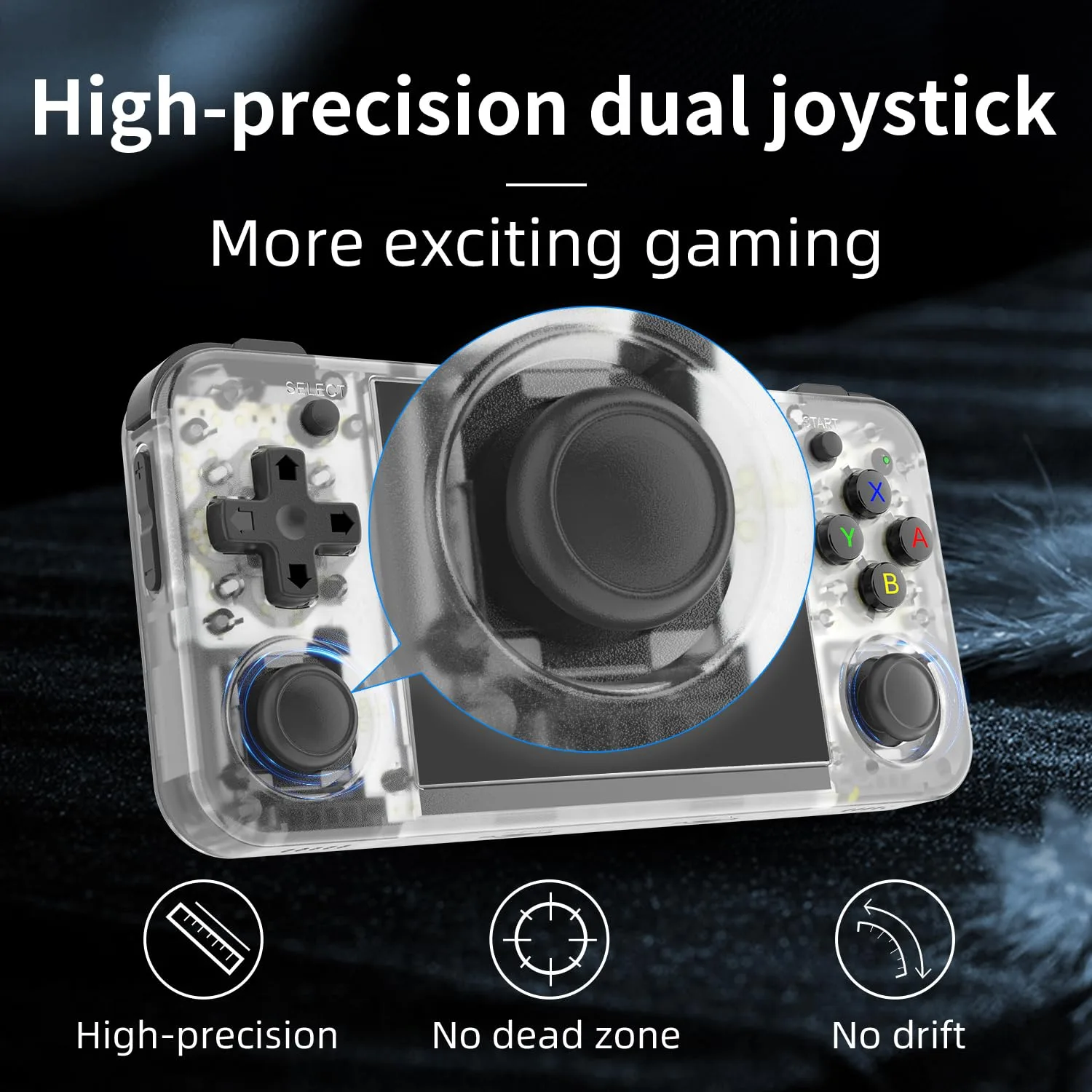 RG35XX H Retro Handheld Game Console Linux System 3.5''IPS Screen 64G TF Card with 3545+ Preinstalled Games RG 35XXH Portable Gaming Console RG35XXH Support 5G WiFi Bluetooth HDMI White
